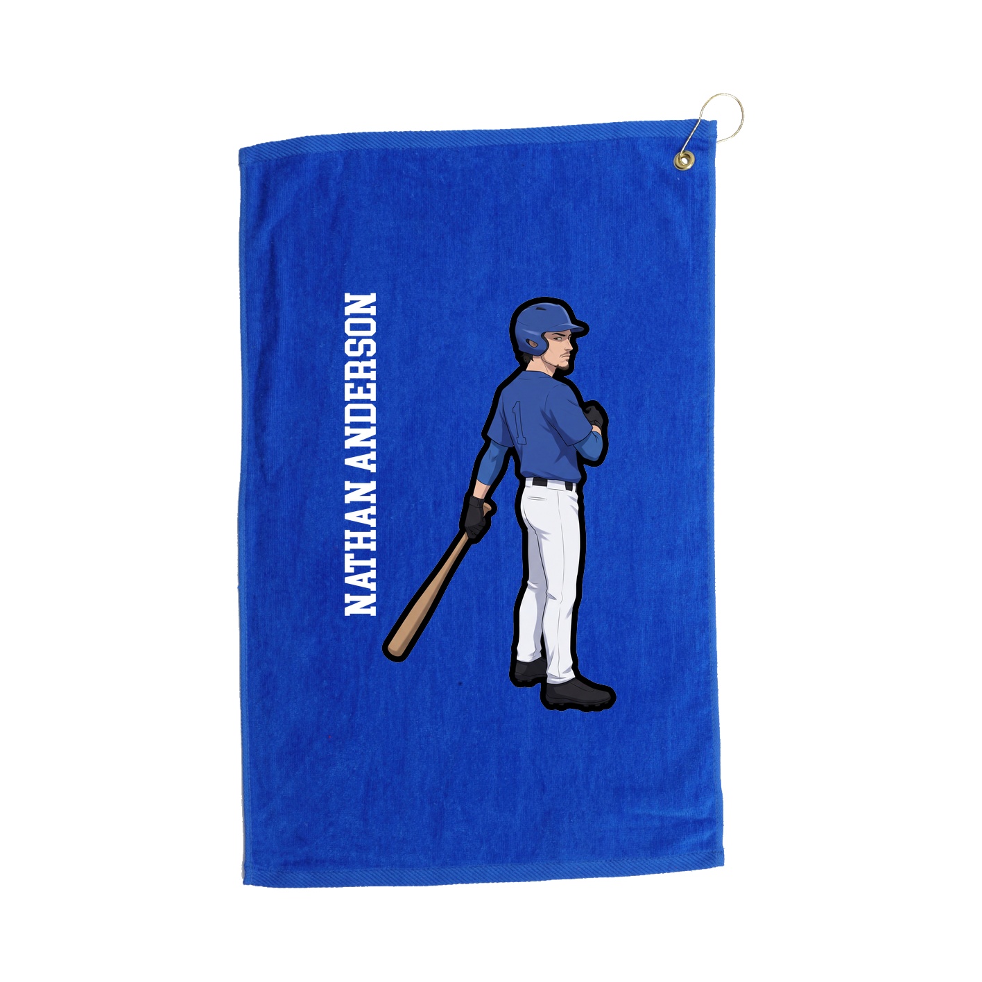 Golf Towel — Name Vertical in Royal