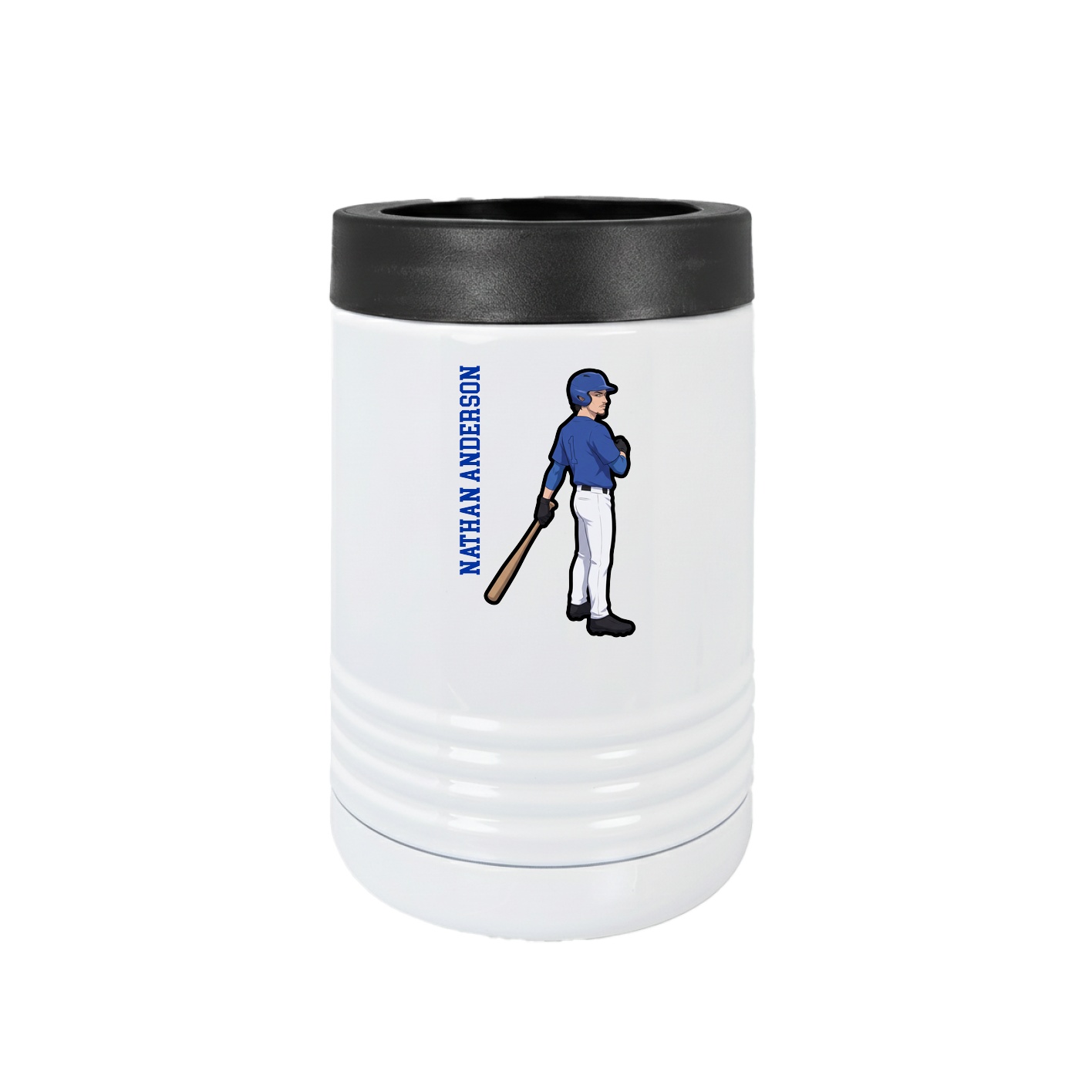 Beverage Holder — Name Vertical in White