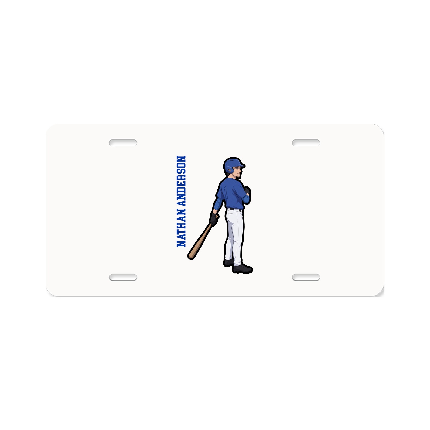License Plate — Name Vertical in Classic