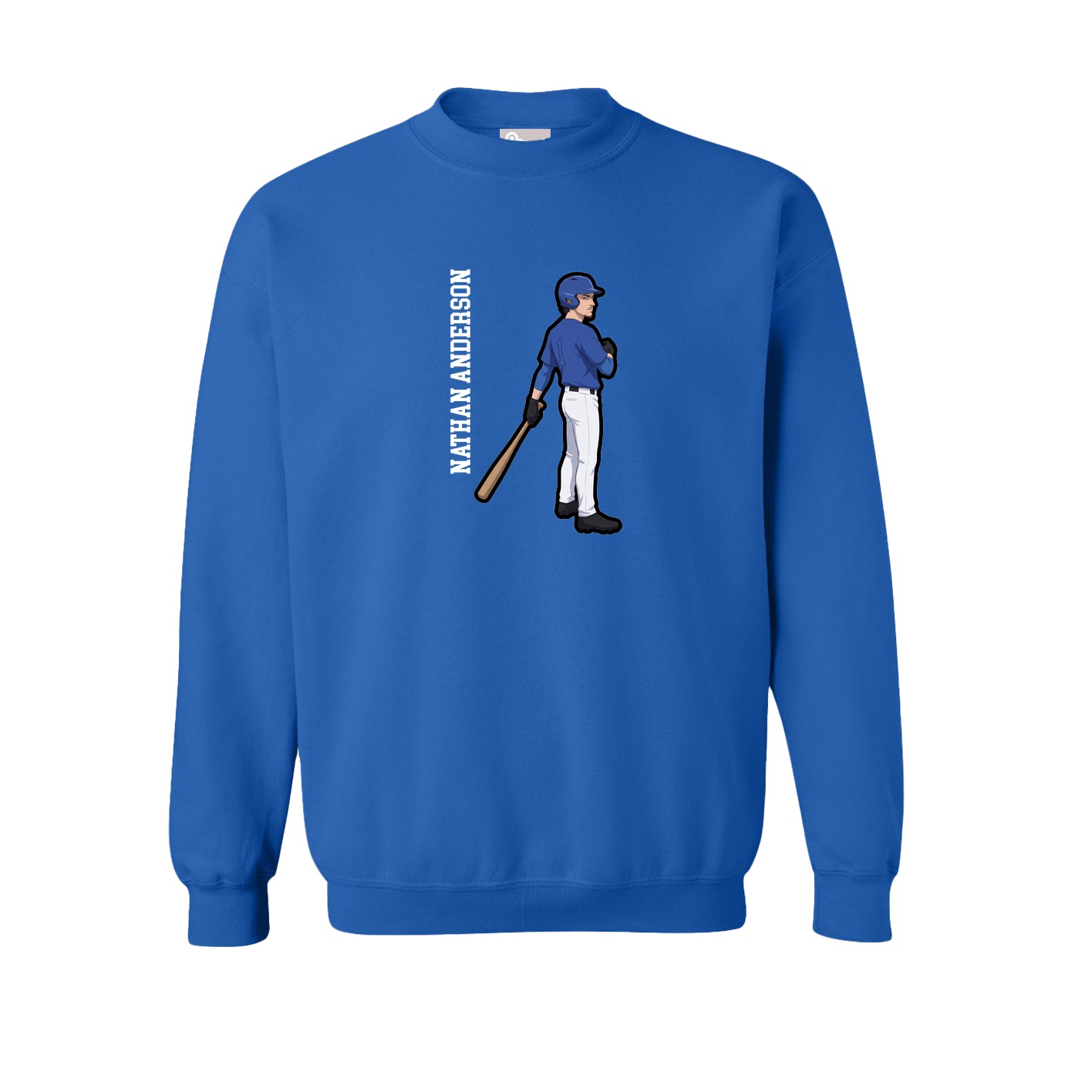 Fleece Crew — Name Vertical in Royal