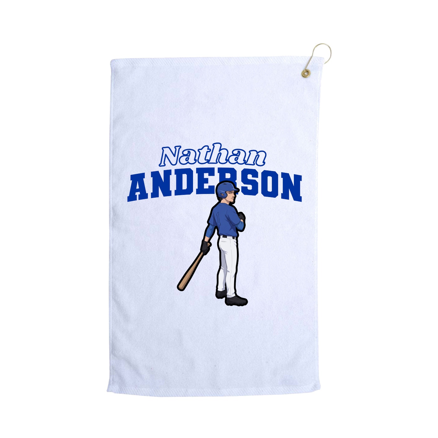 Golf Towel — Name Arch in White