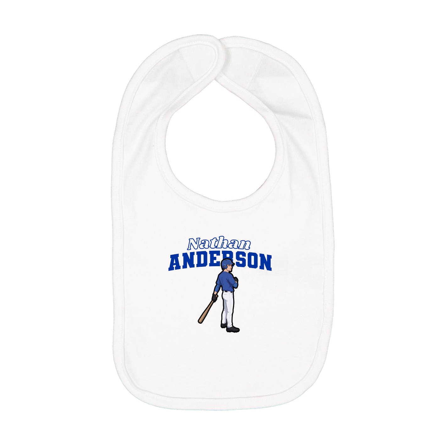 Infant Bib — Name Arch in White