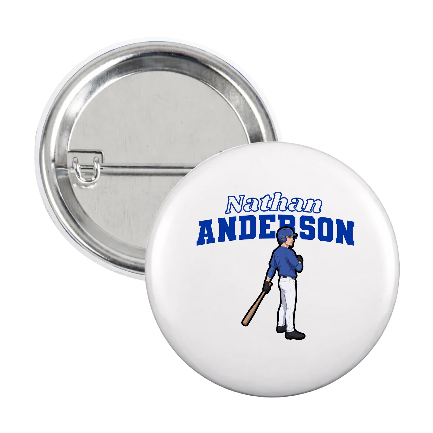 Game Day Button — Name Arch in White