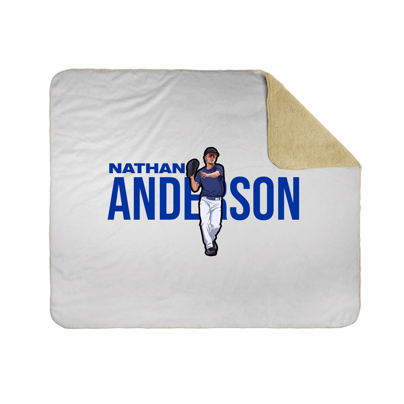 Throw Blanket — Player Name in White