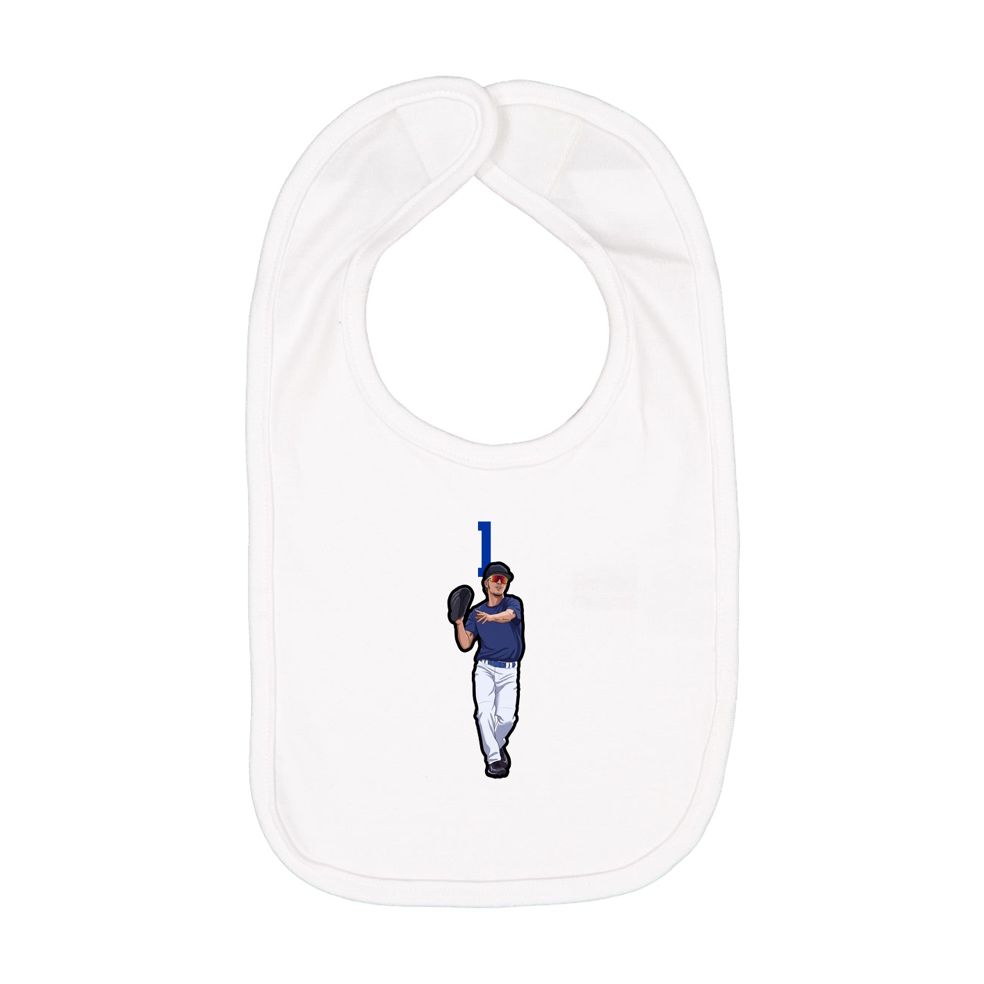 Infant Bib — Number Top in White