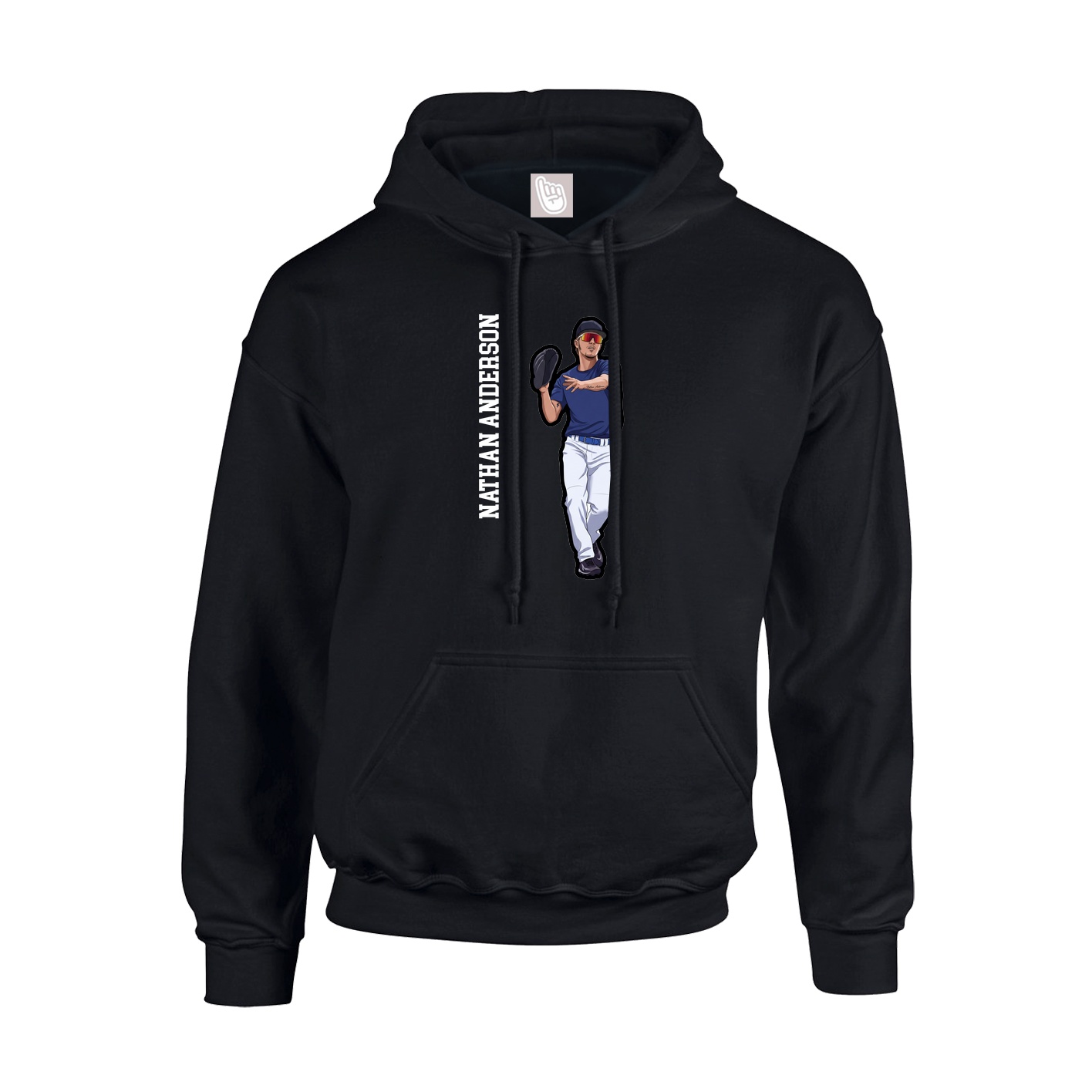 Hoodie — Name Vertical in Black