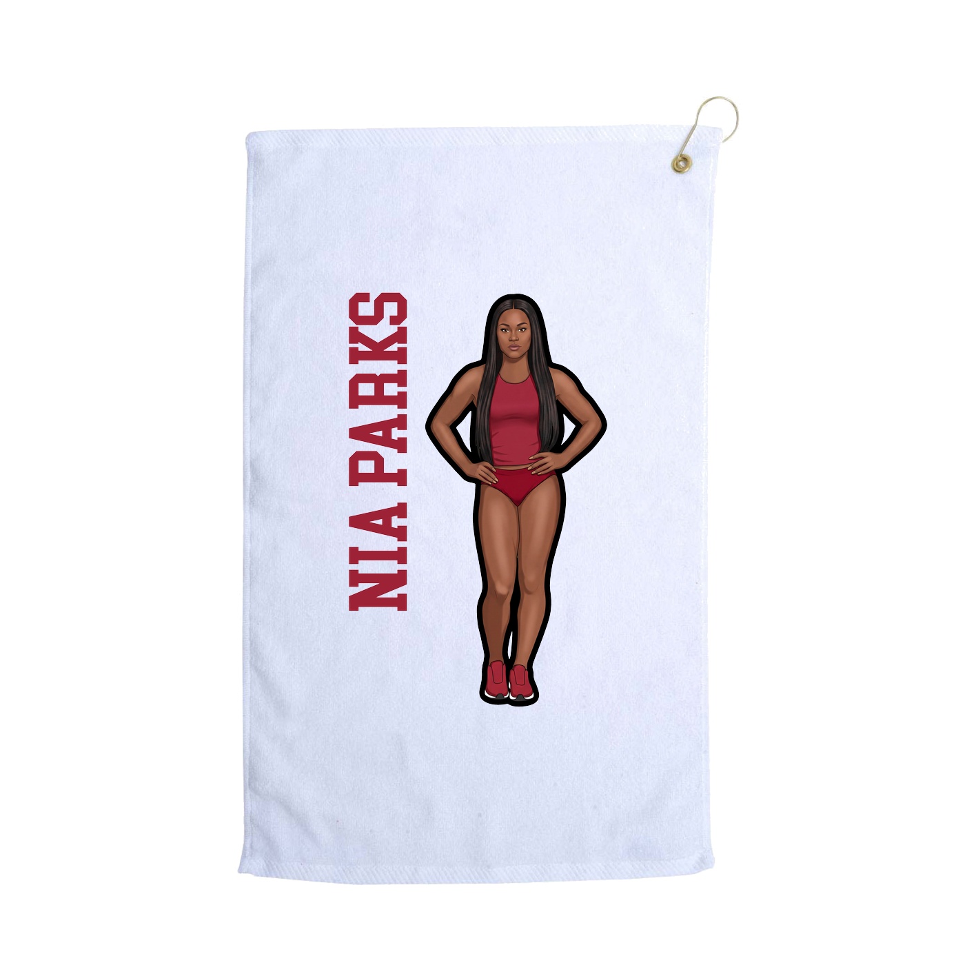 Golf Towel — Name Vertical in White
