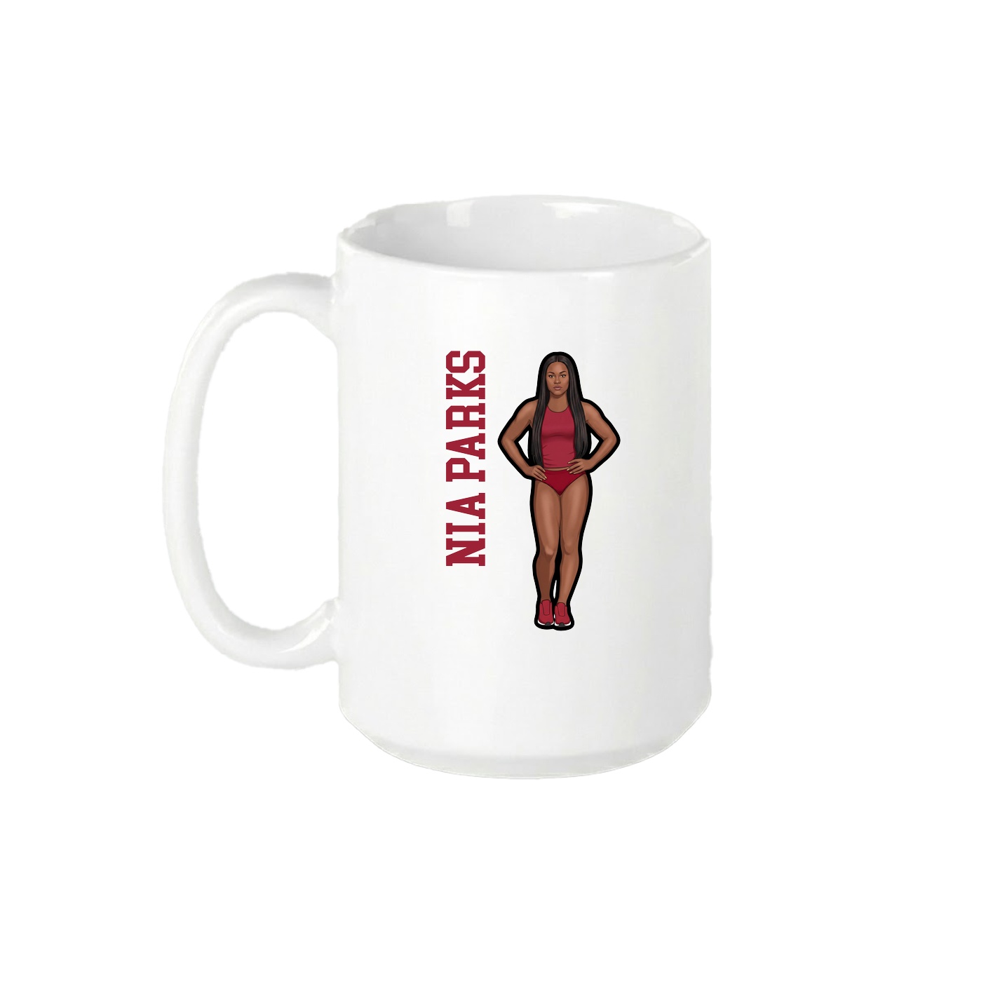 15oz Coffee Mug — Name Vertical in White