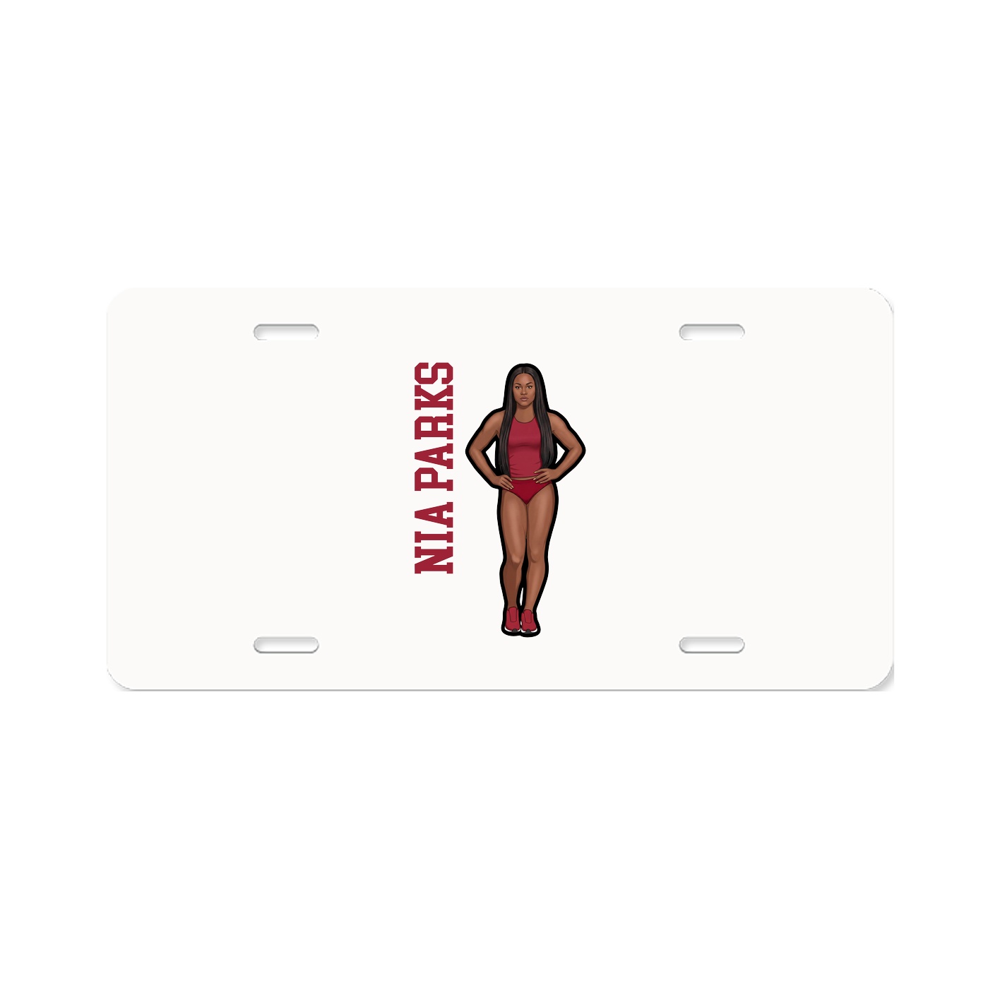 License Plate — Name Vertical in Classic