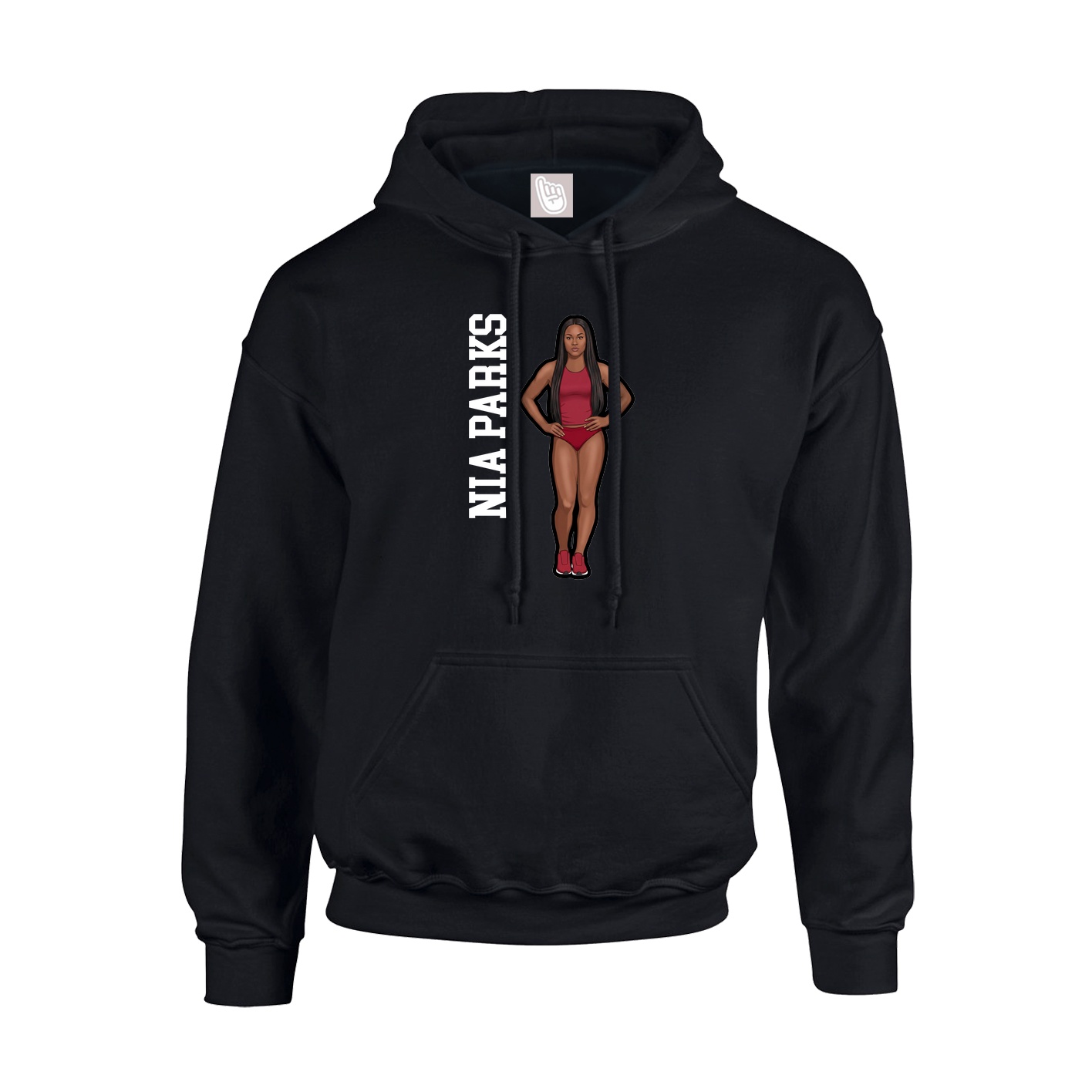 Hoodie — Name Vertical in Black