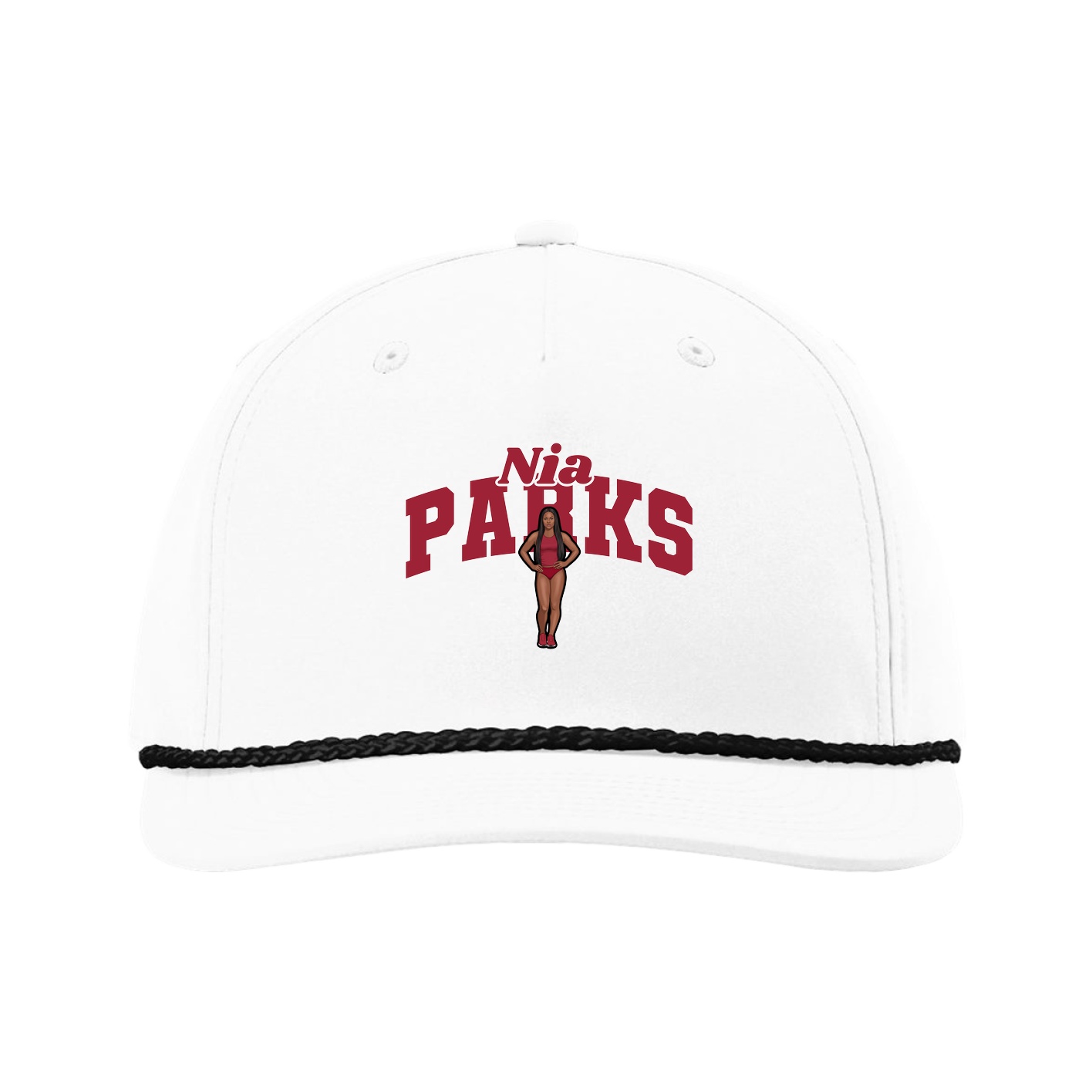 Five-Panel Classic Rope Cap — Signature Arch in White