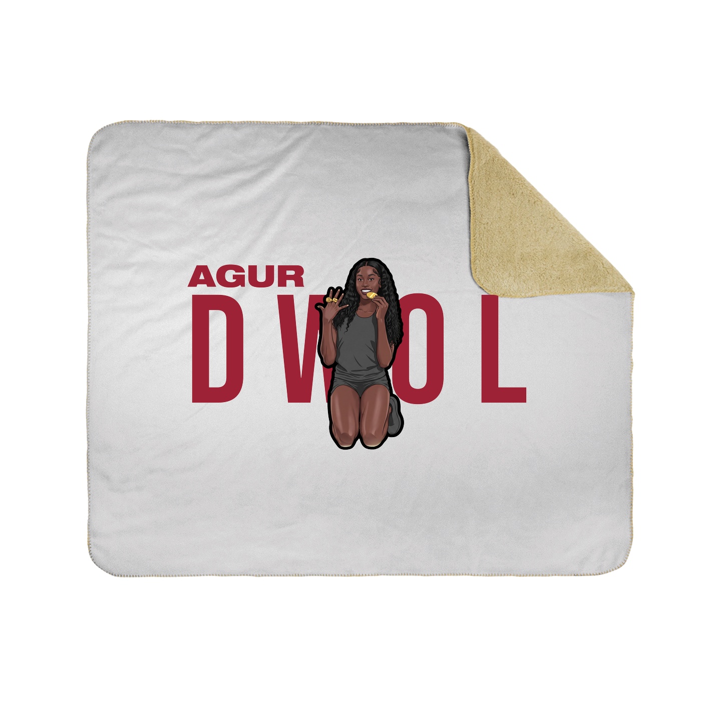 Throw Blanket — Player Name in White