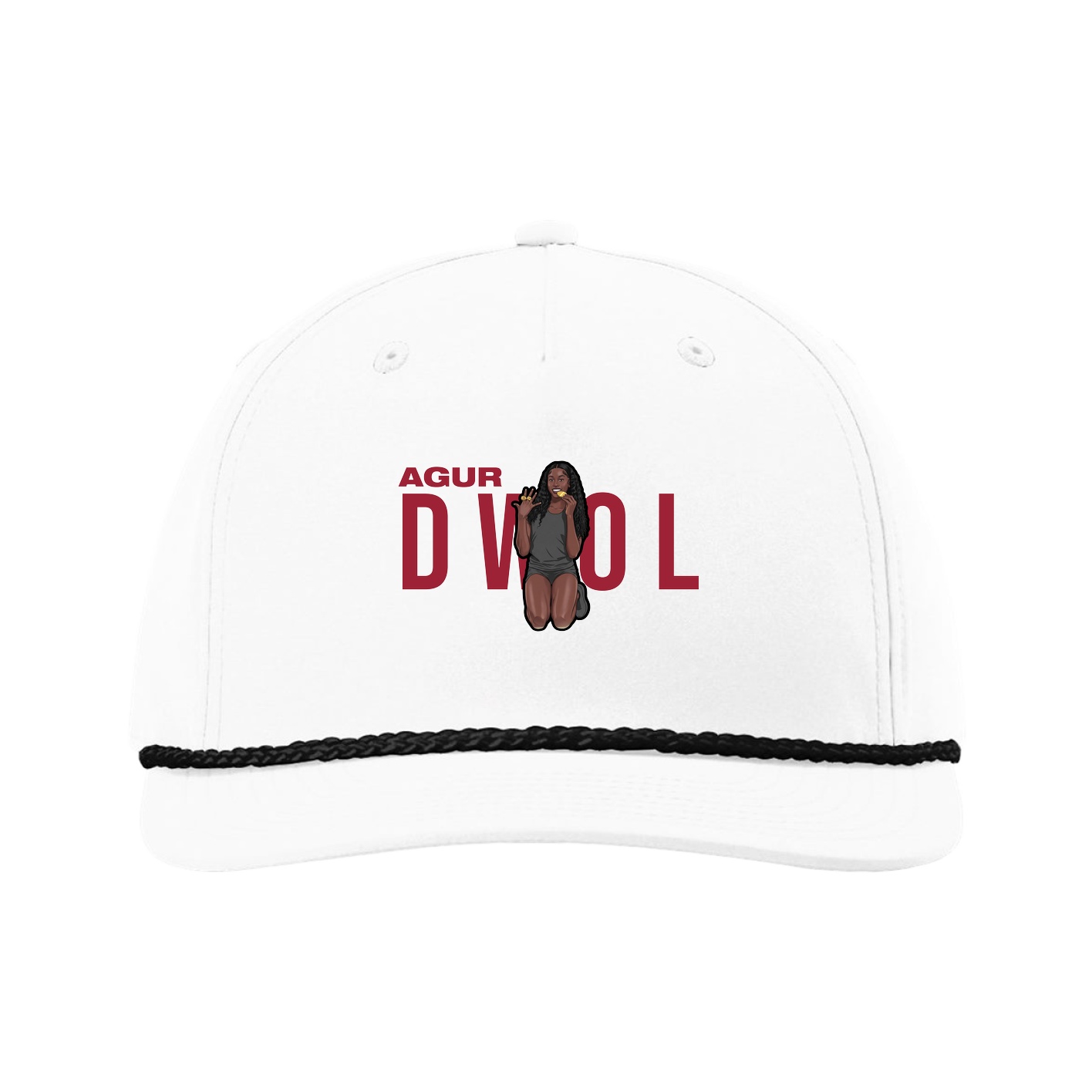 Five-Panel Classic Rope Cap — Player Name in White