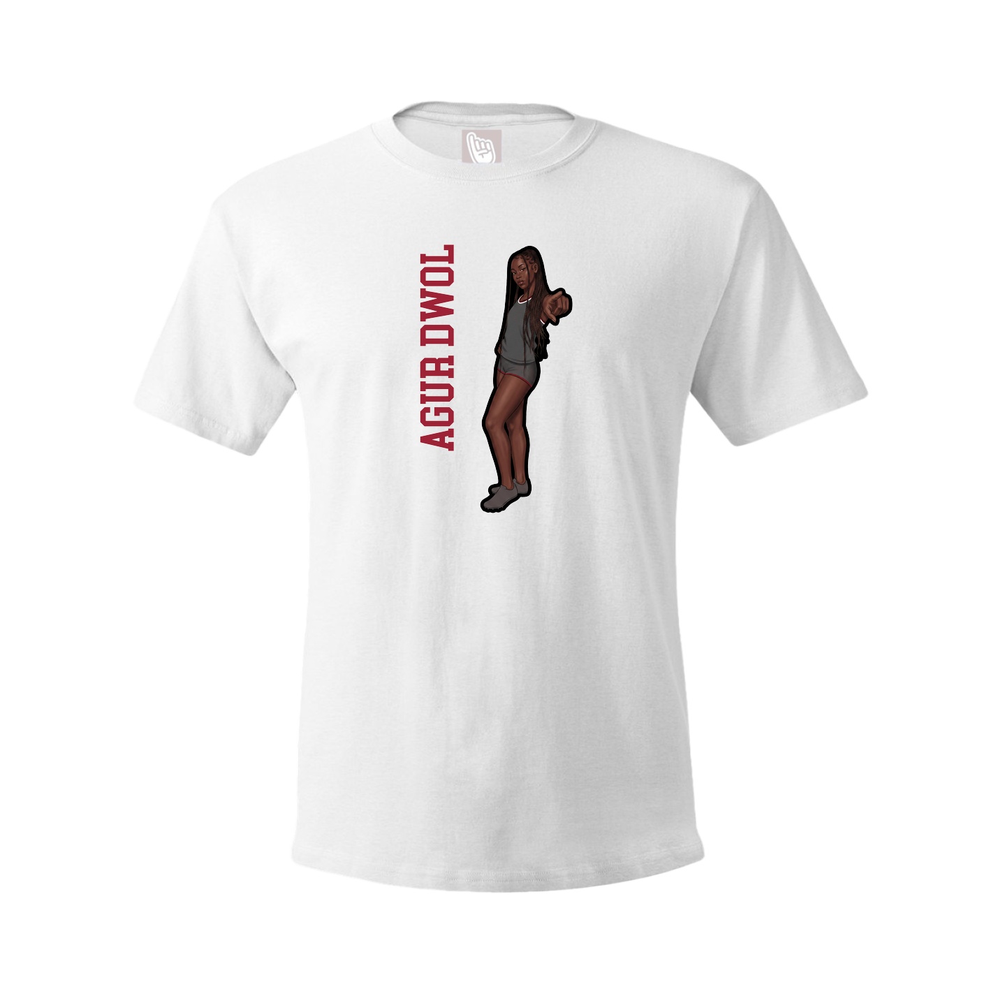 Youth Tee — Name Vertical in White