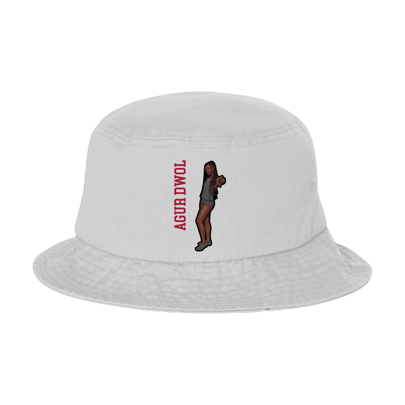 Bucket Cap — Name Vertical in White