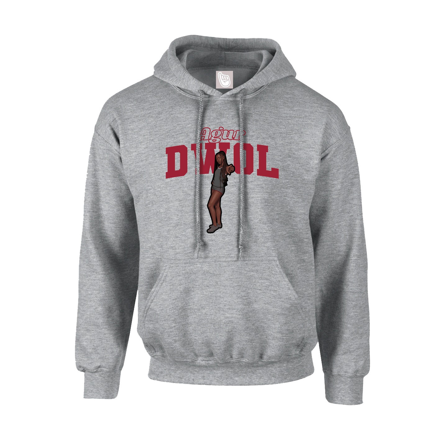 Hoodie — Name Arch in Grey