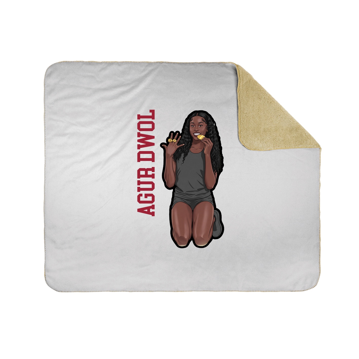 Throw Blanket — Name Vertical in White