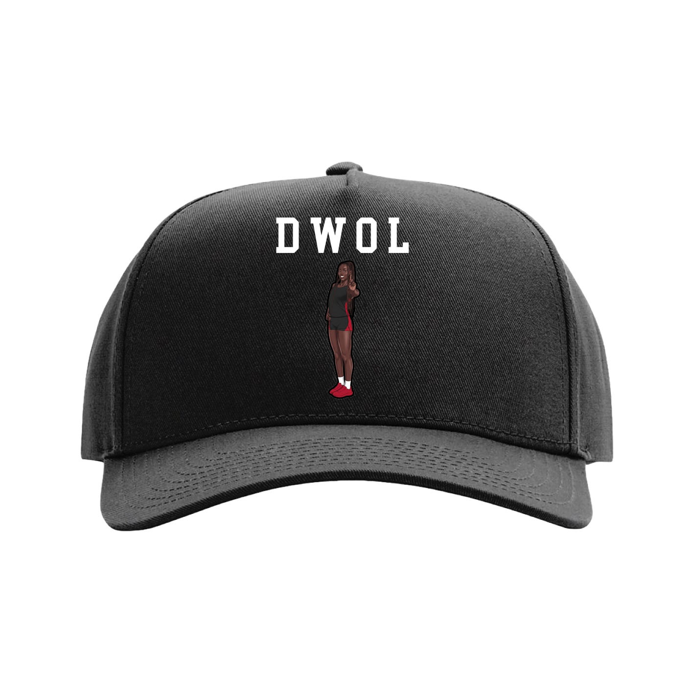 Full Fabric Five-Panel Champ Cap — Shirsey in Black