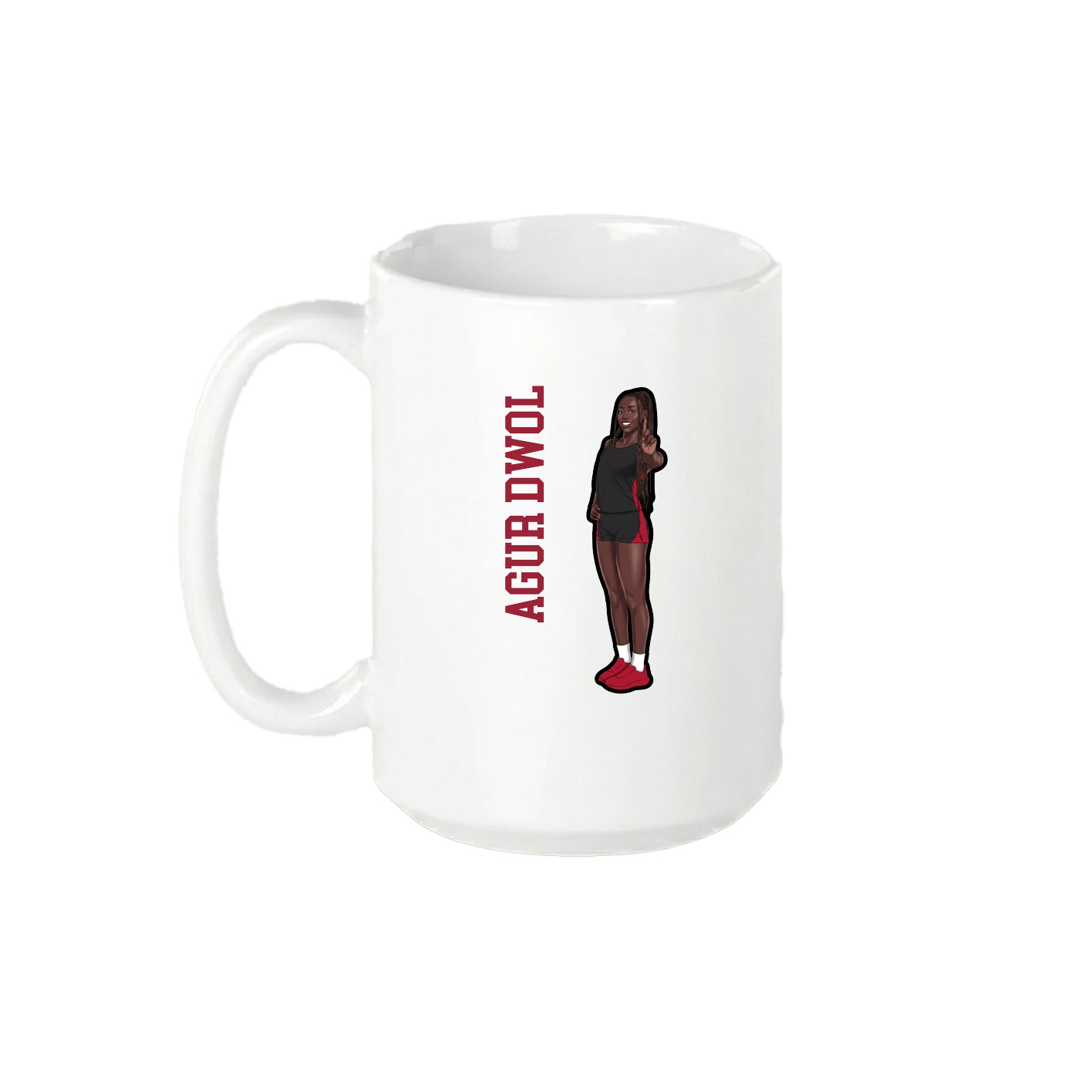 15oz Coffee Mug — Name Vertical in White