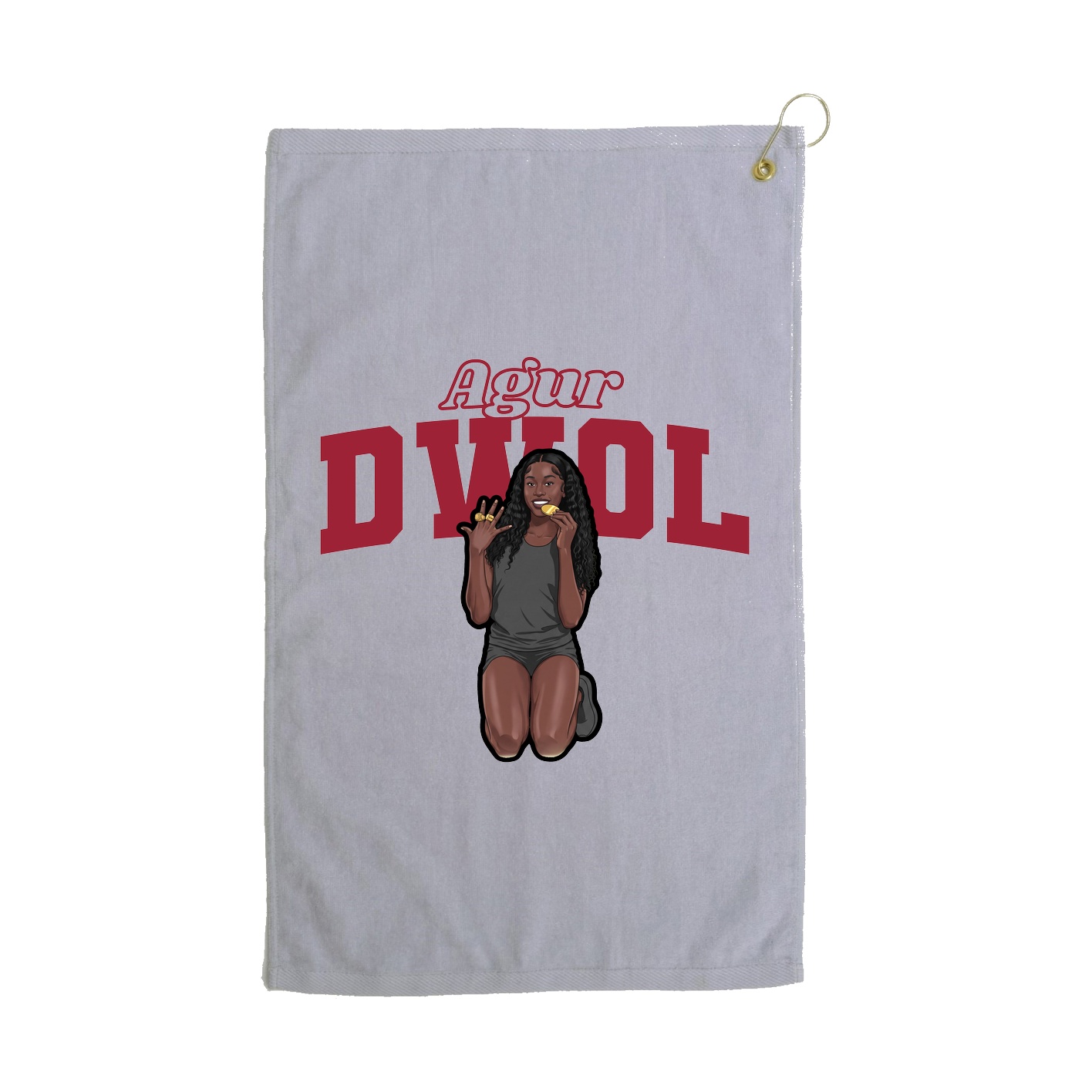 Golf Towel — Name Arch in Grey