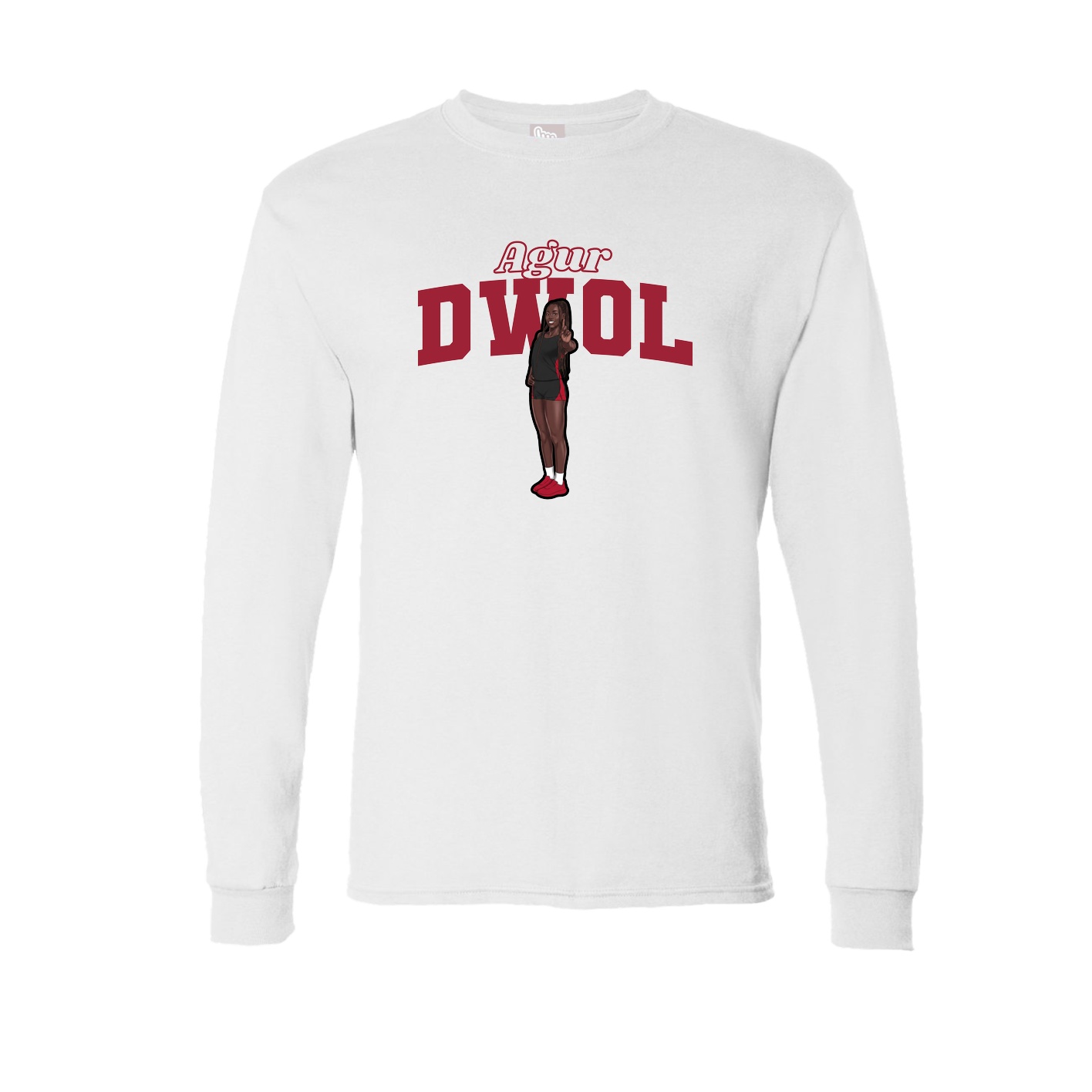 Long Sleeve Tee — Name Arch in White