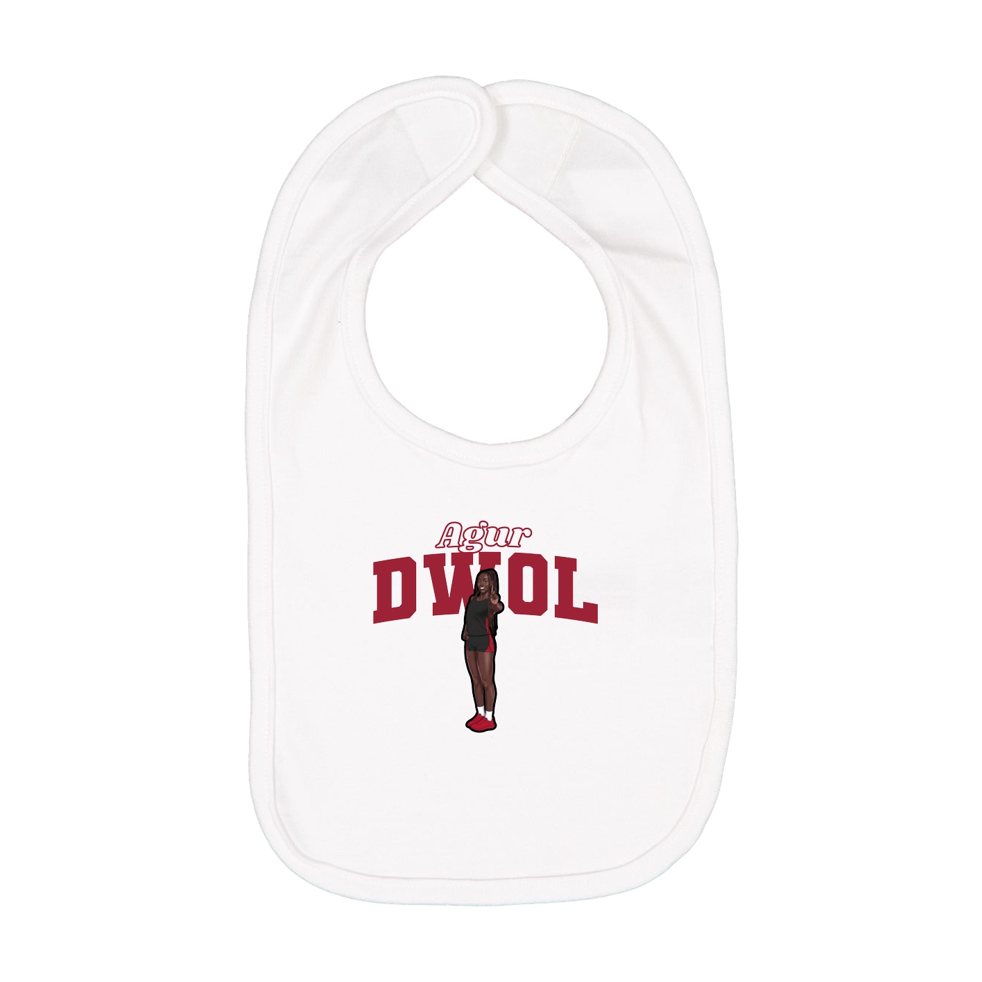 Infant Bib — Name Arch in White