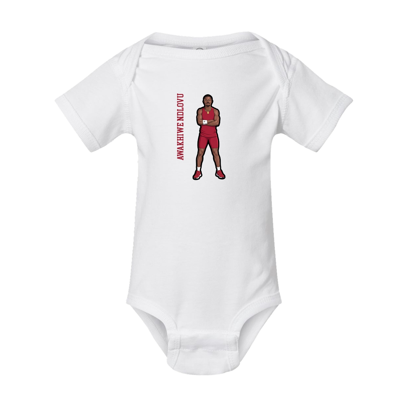 Baby Onesie — Name Vertical in White