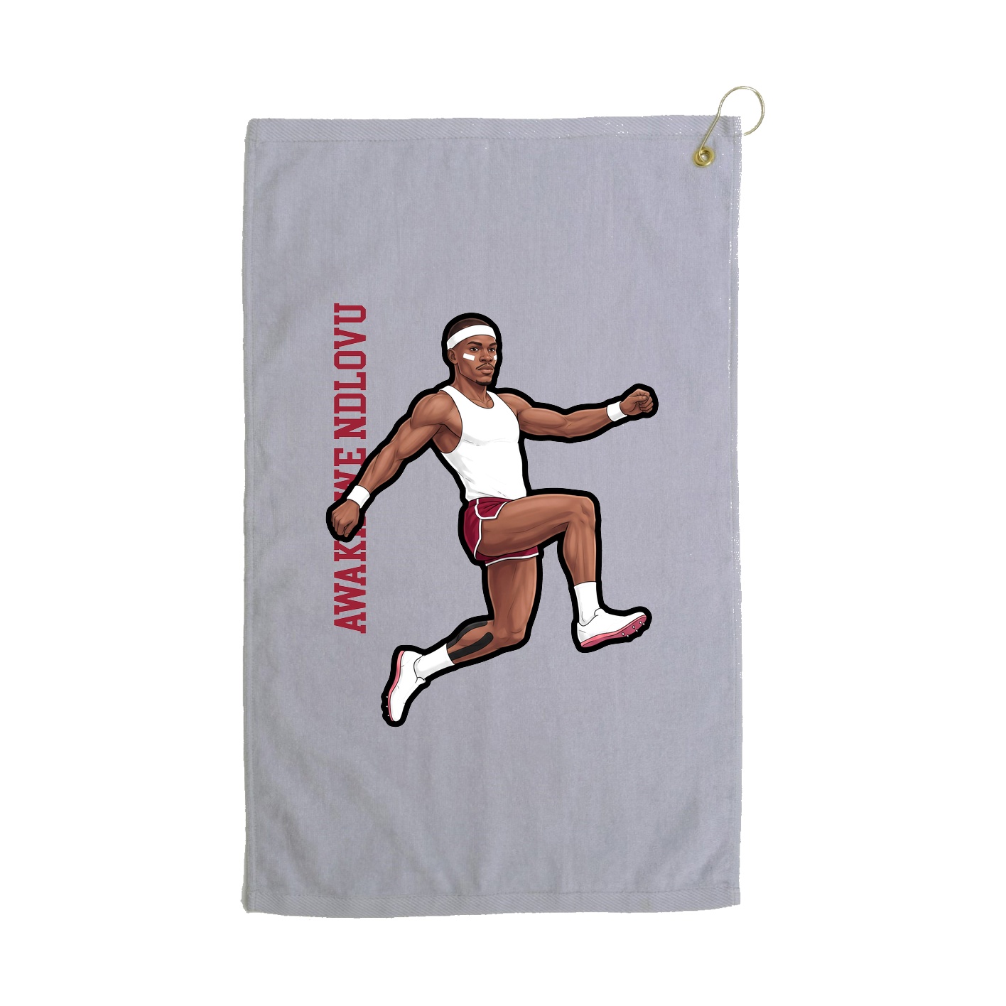 Golf Towel — Name Vertical in Grey