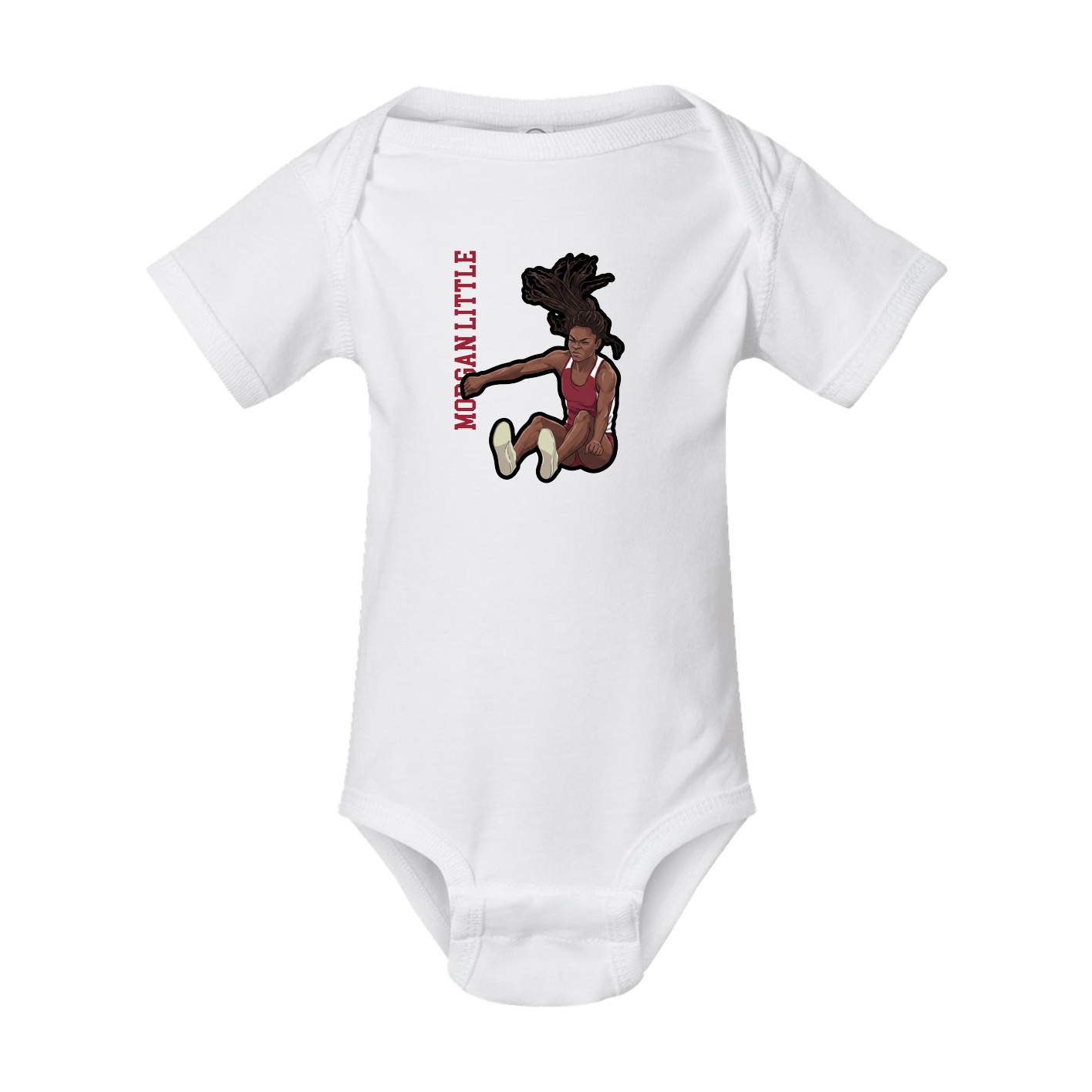 Baby Onesie — Name Vertical in White