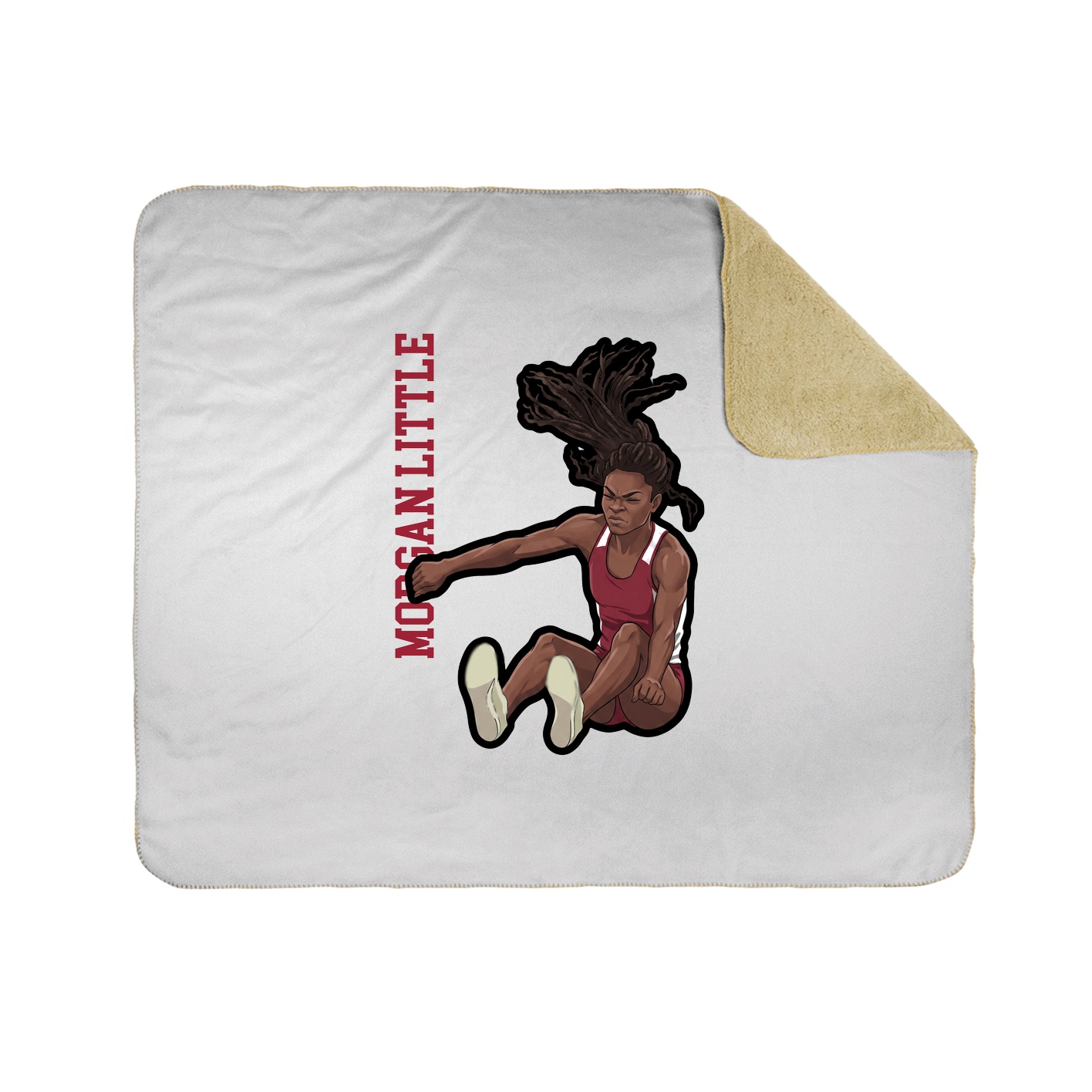 Throw Blanket — Name Vertical in White
