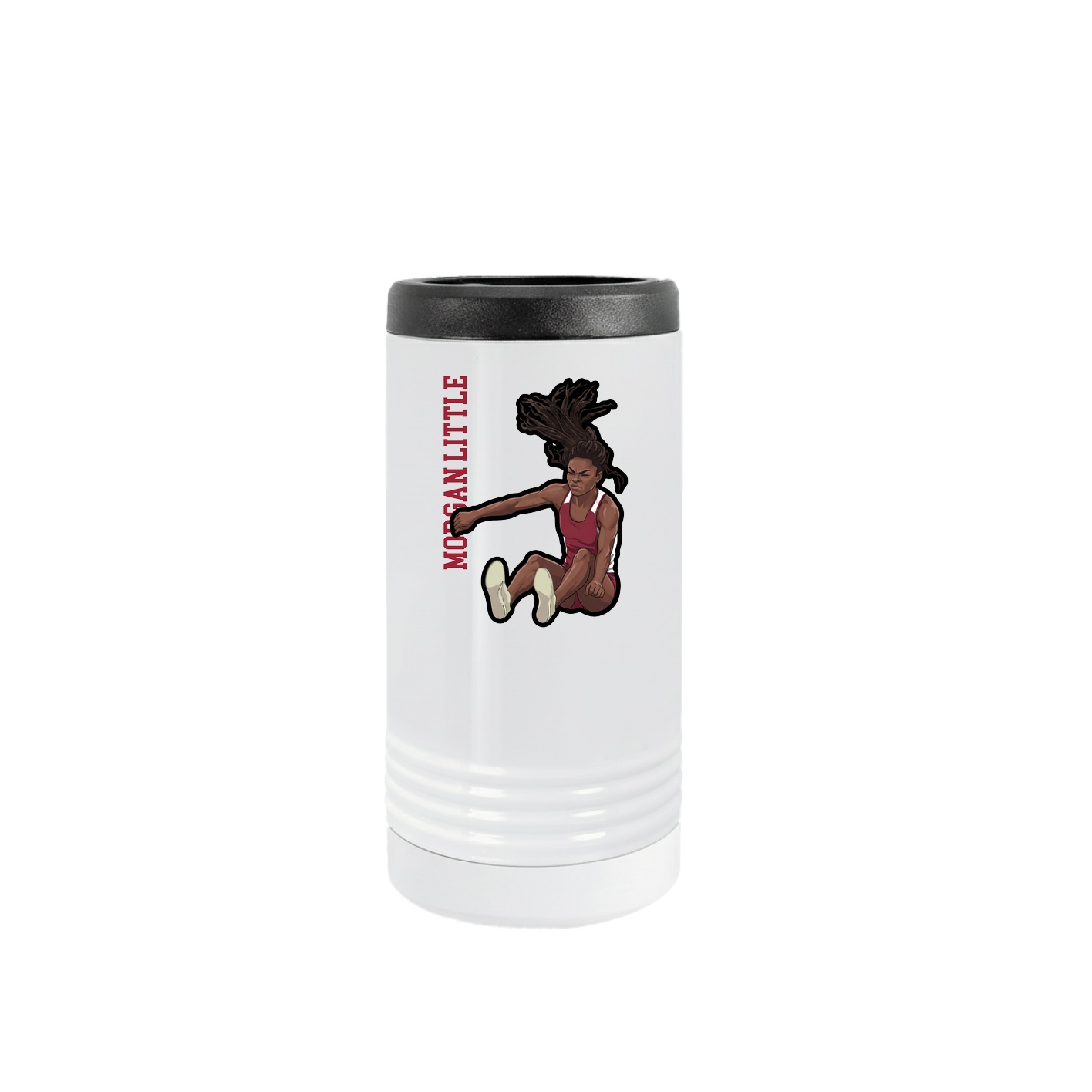 Slim Beverage Holder — Name Vertical in White