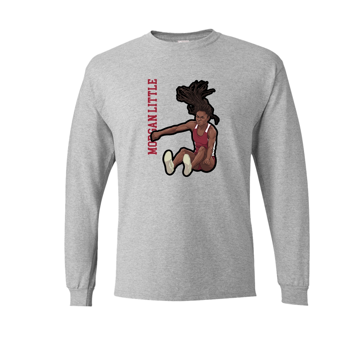 Long Sleeve Tee — Name Vertical in Grey