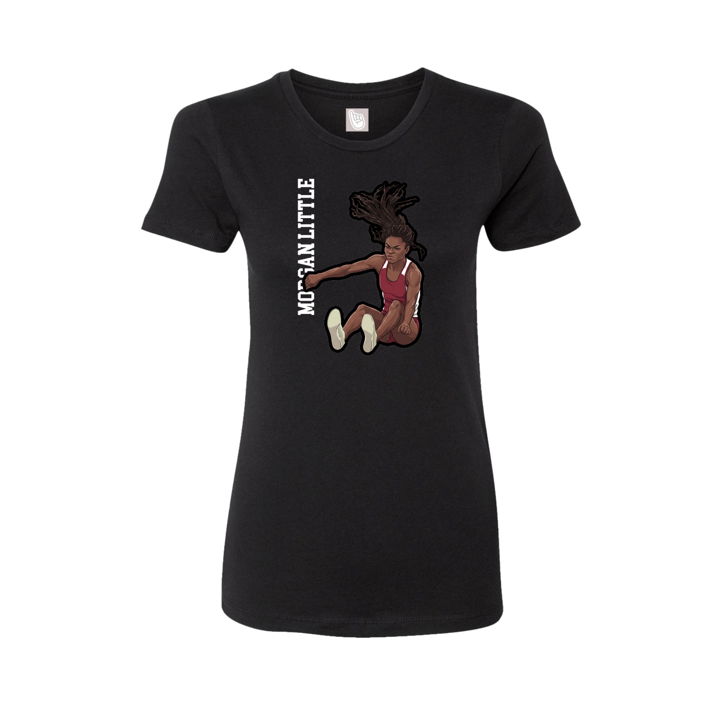 Fitted Women's Tee — Name Vertical in Black