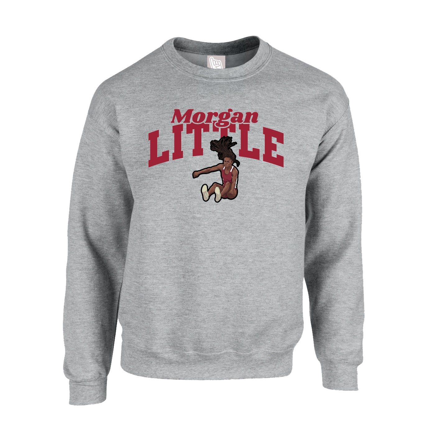 Fleece Crew — Signature Arch in Grey