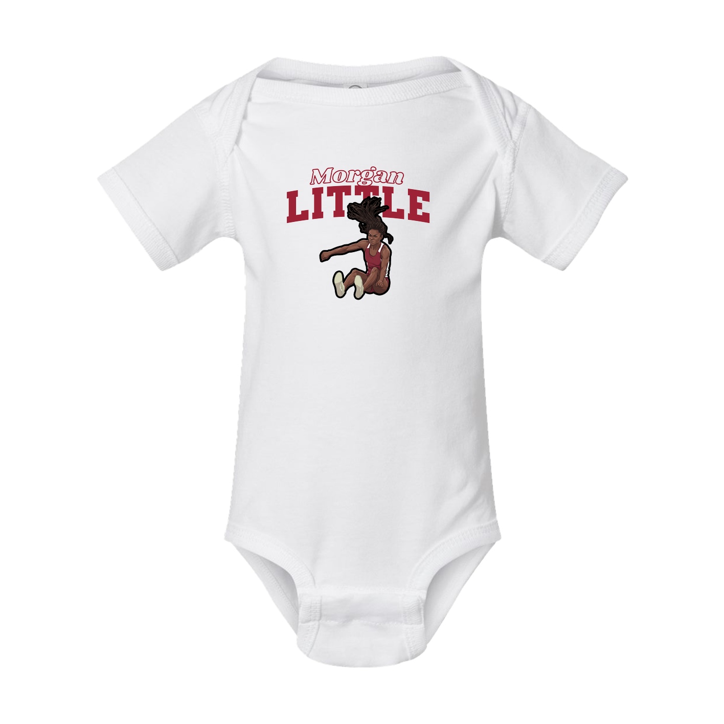 Baby Onesie — Name Arch in White