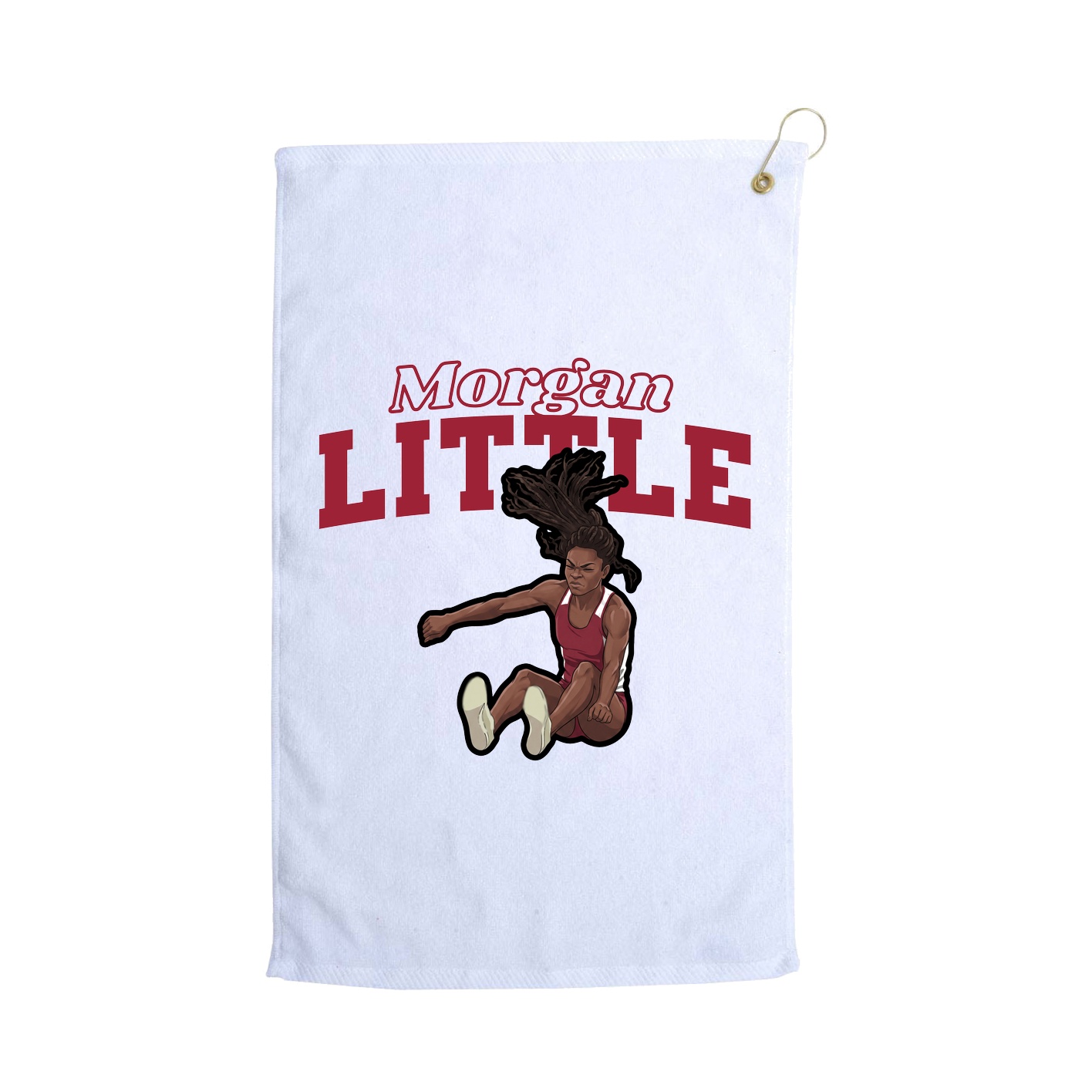 Golf Towel — Name Arch in White