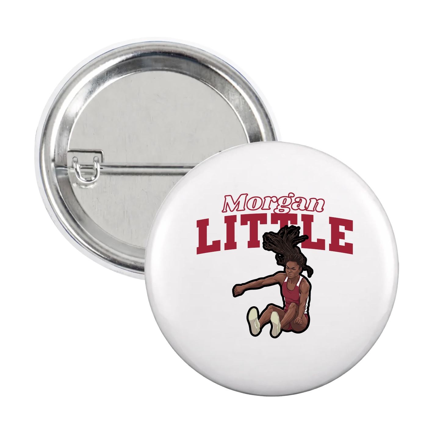 Game Day Button — Name Arch in White