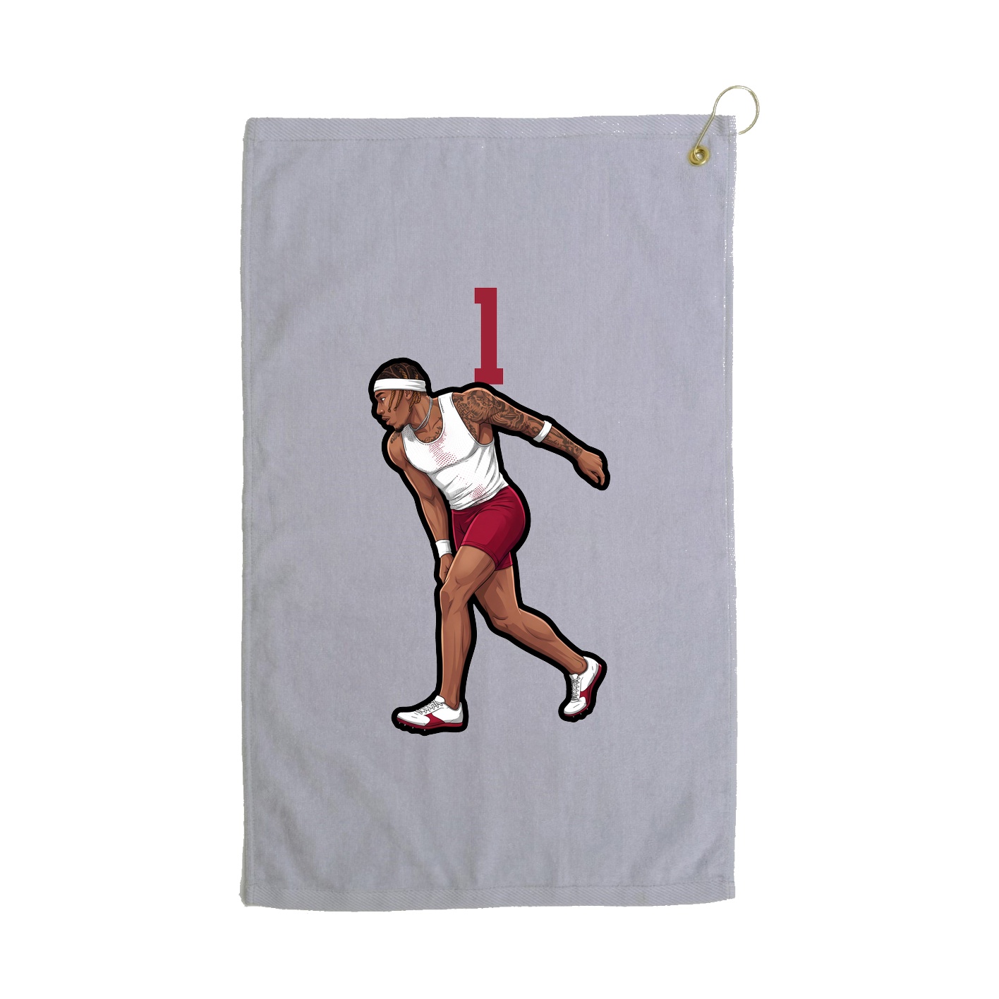 Golf Towel — Number Top in Grey
