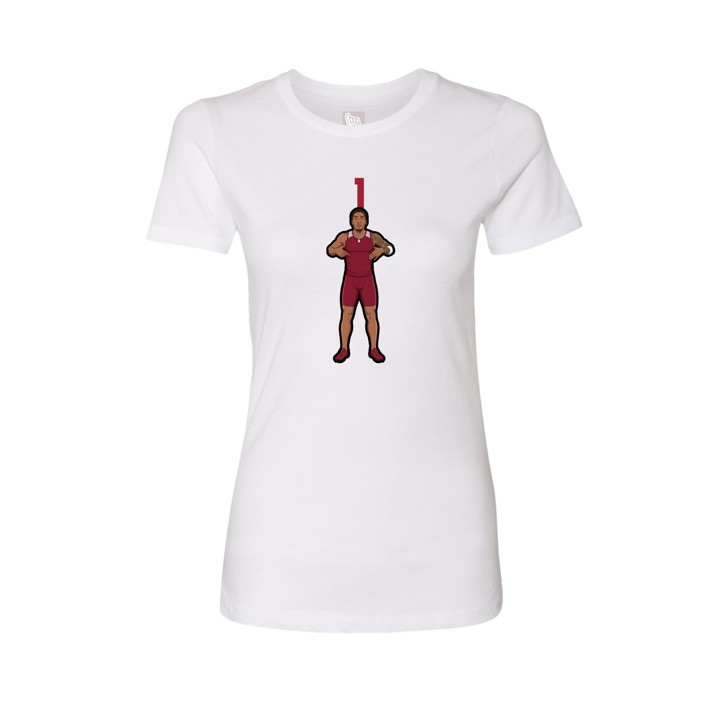 Fitted Women's Tee — Number Top in White