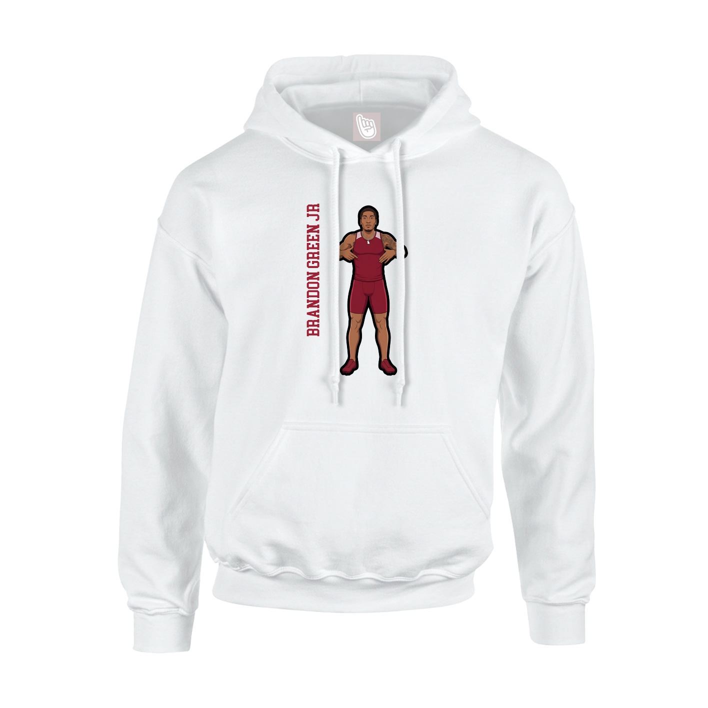 Hoodie — Name Vertical in White