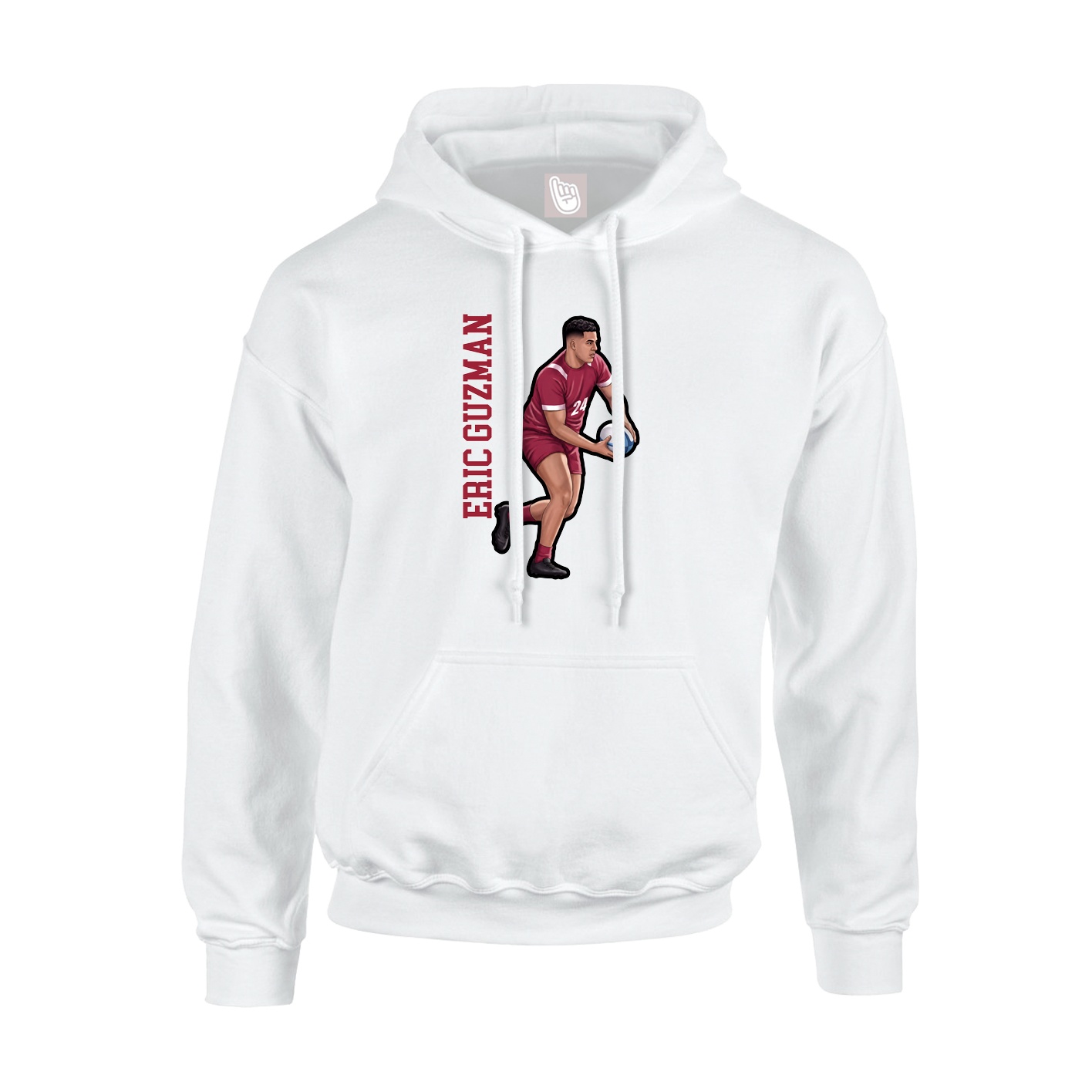 Youth Hoodie — Name Vertical in White
