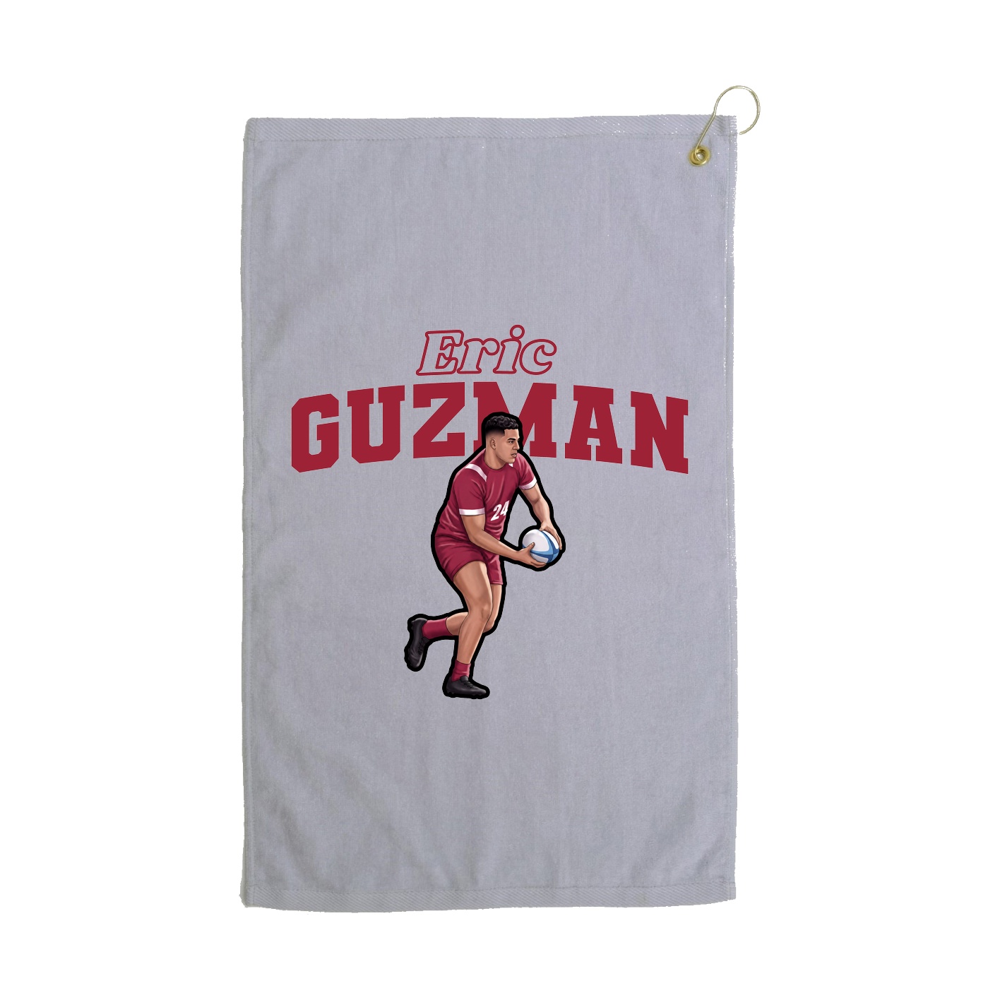 Golf Towel — Name Arch in Grey