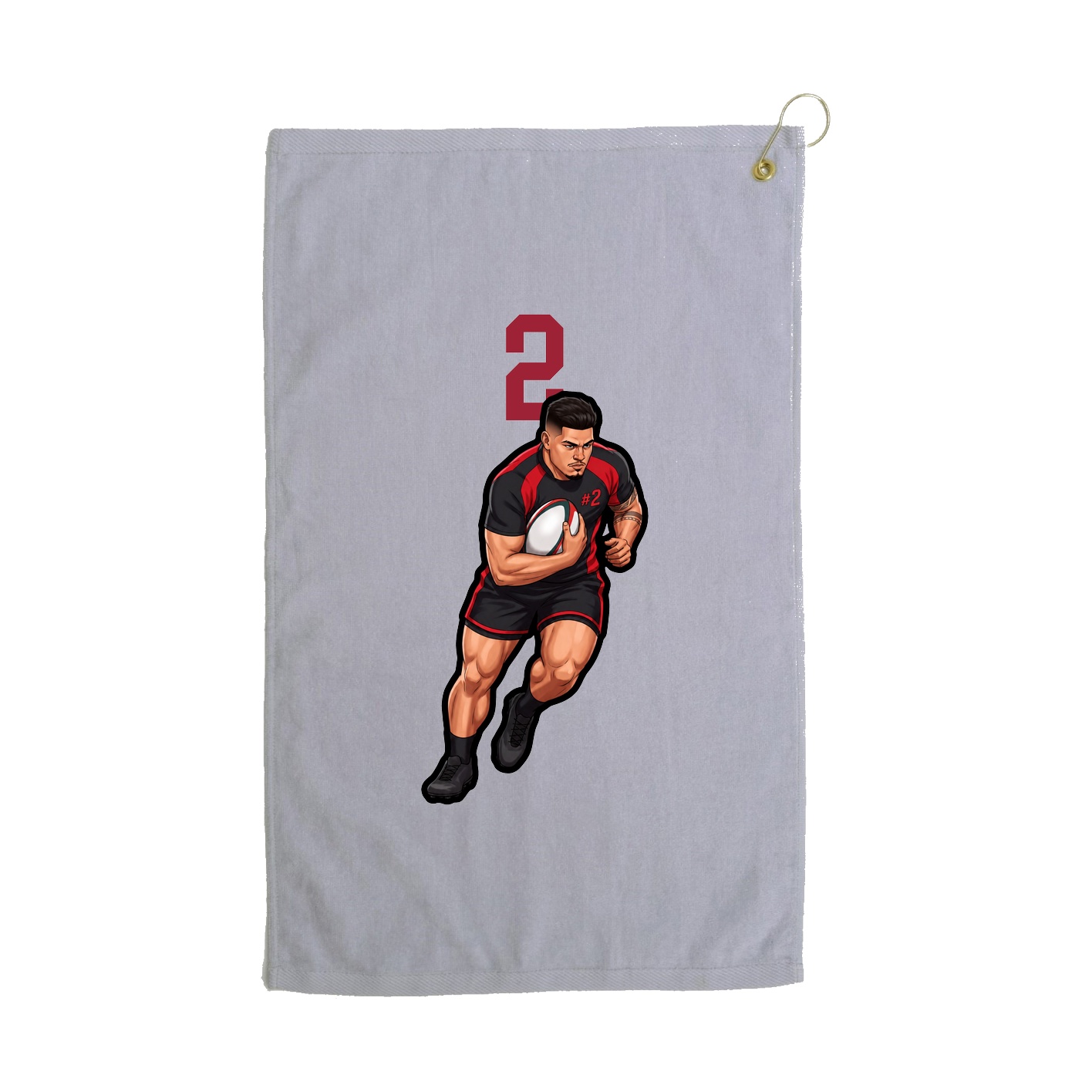 Golf Towel — Number Top in Grey