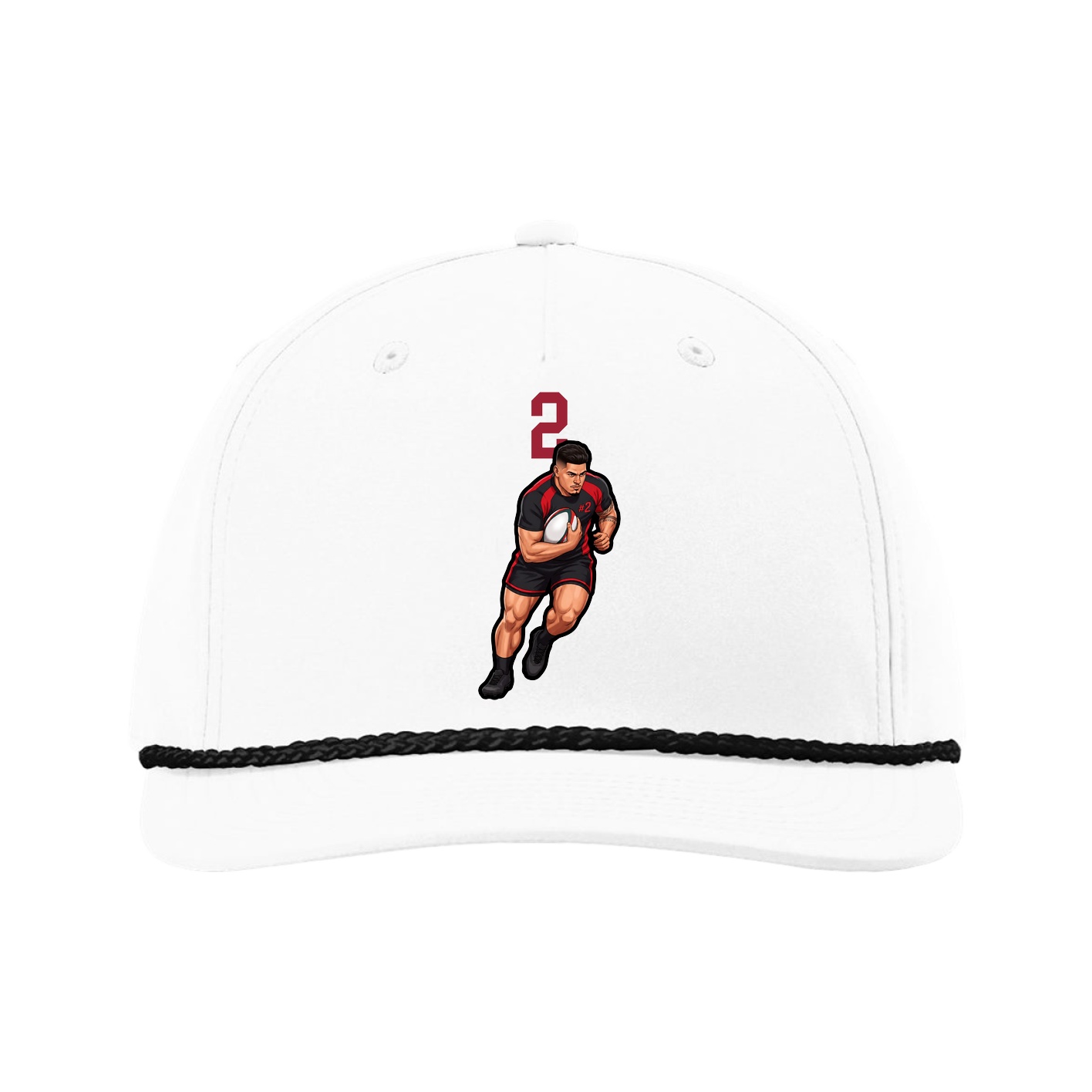 Five-Panel Classic Rope Cap — Number Top in White