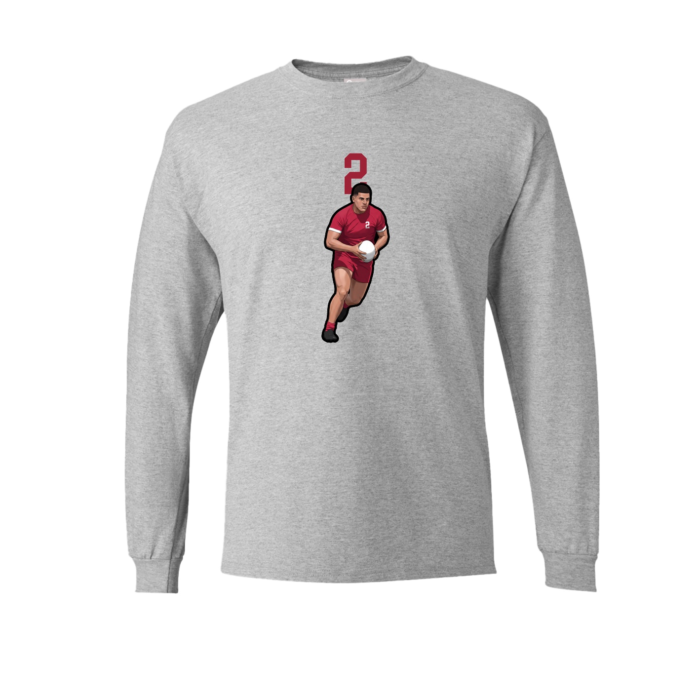 Long Sleeve Tee — Number Top in Grey