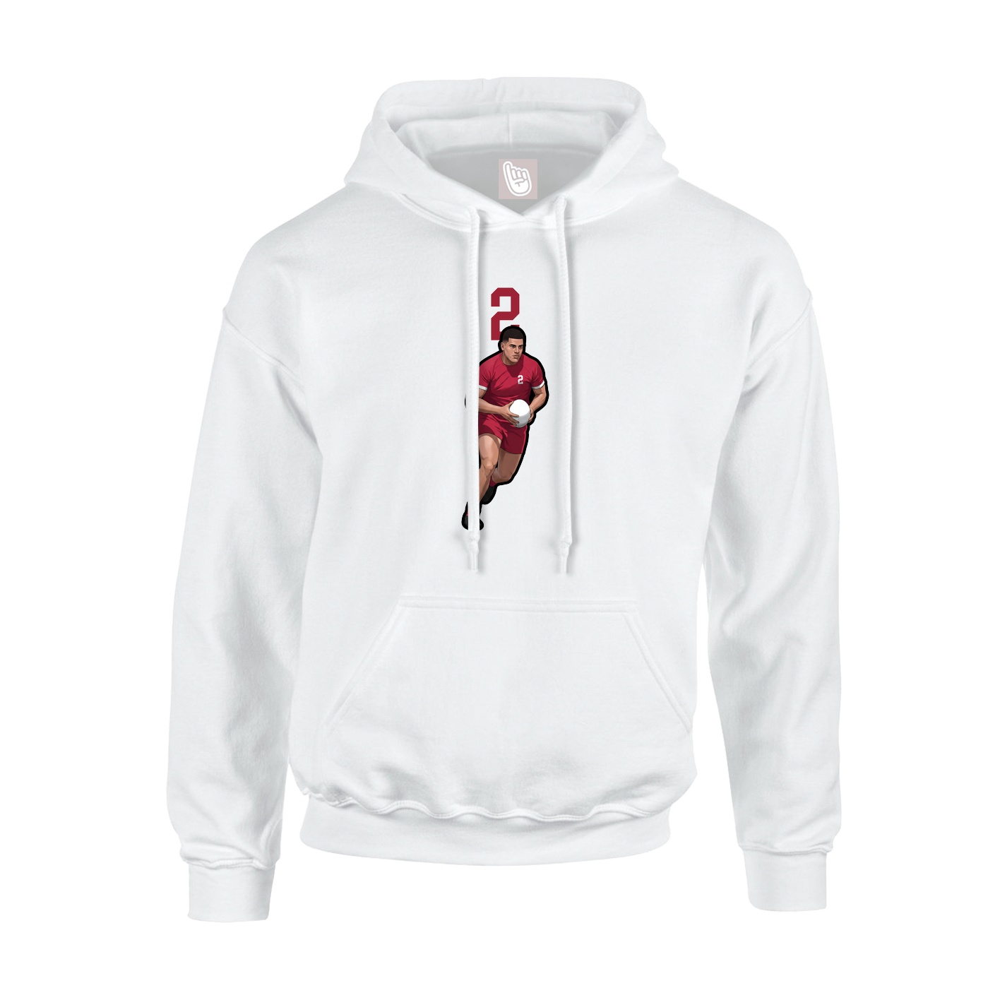 Youth Hoodie — Number Top in White