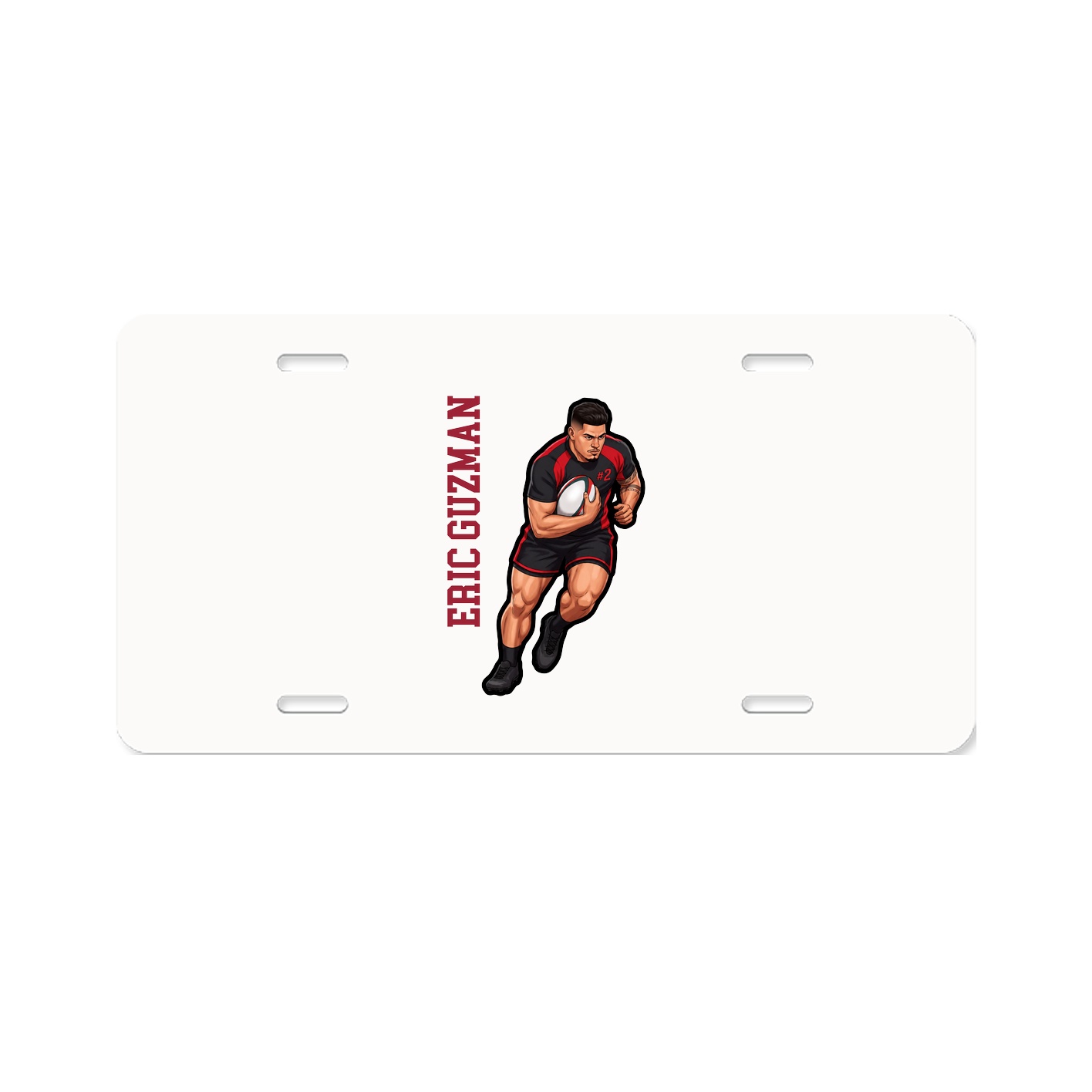 License Plate — Name Vertical in Classic