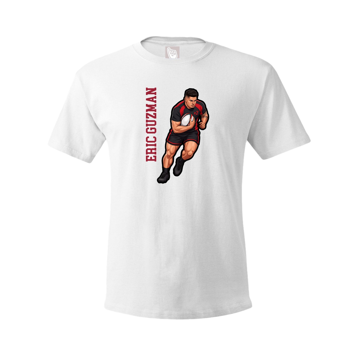 Youth Tee — Name Vertical in White