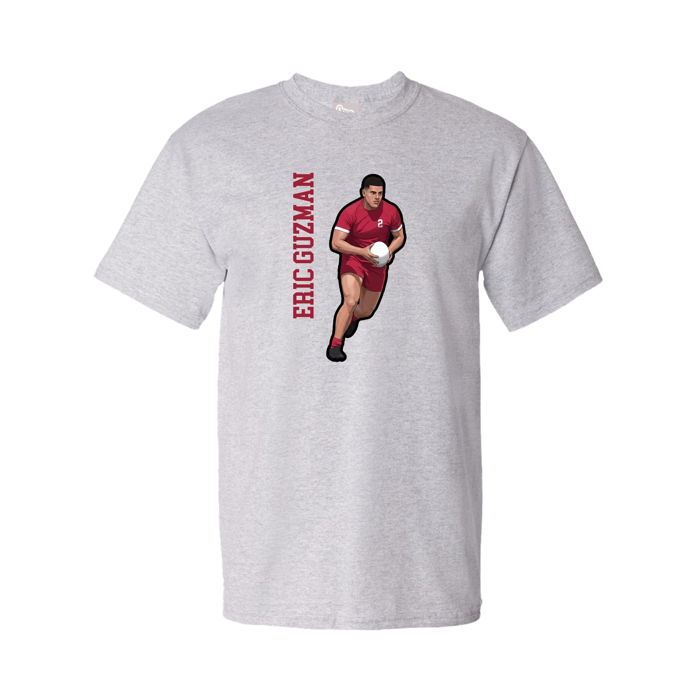 Youth Tee — Name Vertical in Grey