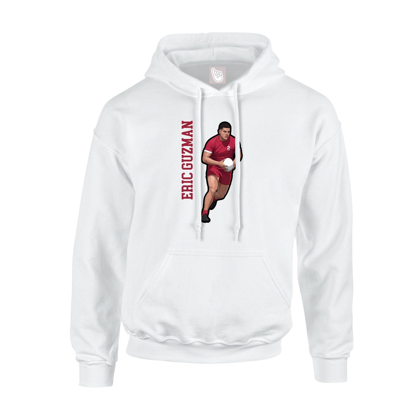 Youth Hoodie — Name Vertical in White